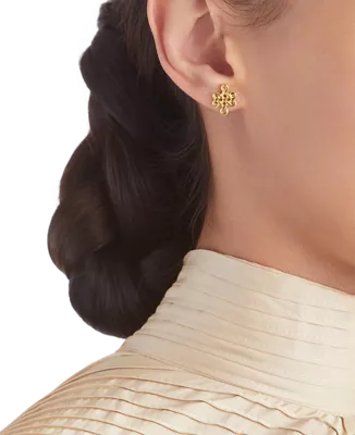 Vergoldete Ohrringe mit Endlosknoten