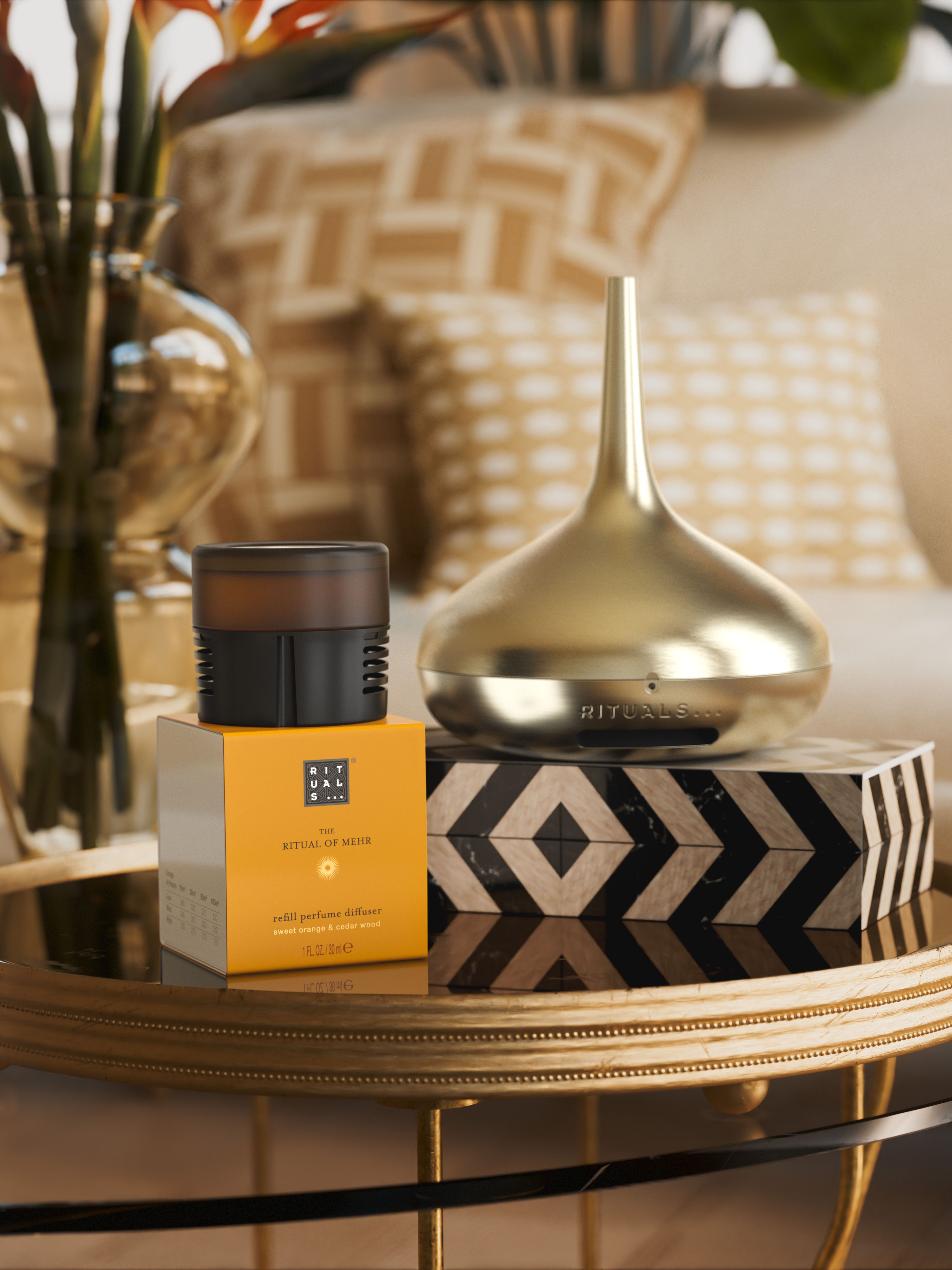 The Ritual of Mehr Refill Perfume Diffuser 30ml Lifestyle with Product