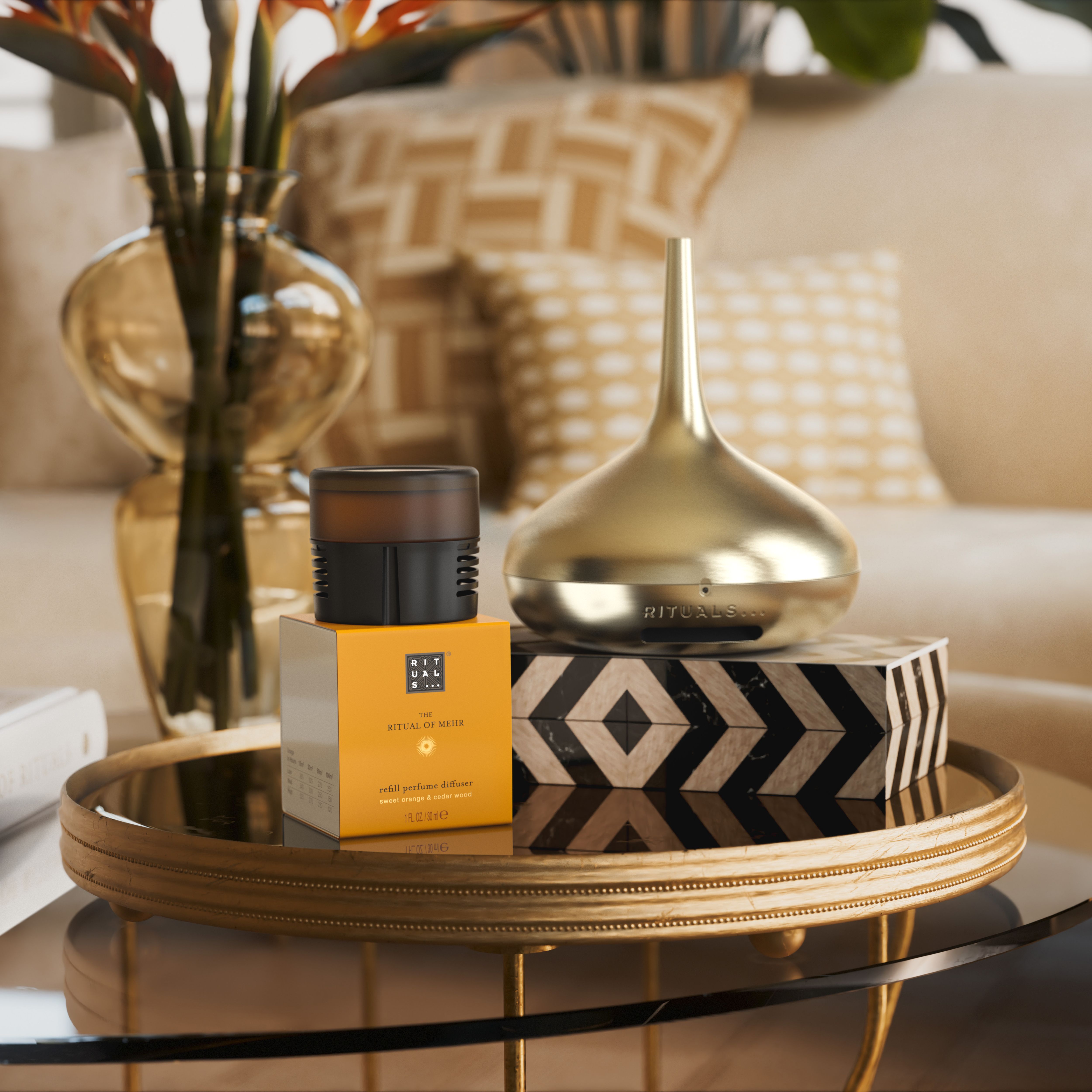 The Ritual of Mehr Refill Perfume Diffuser 30ml Lifestyle with Product