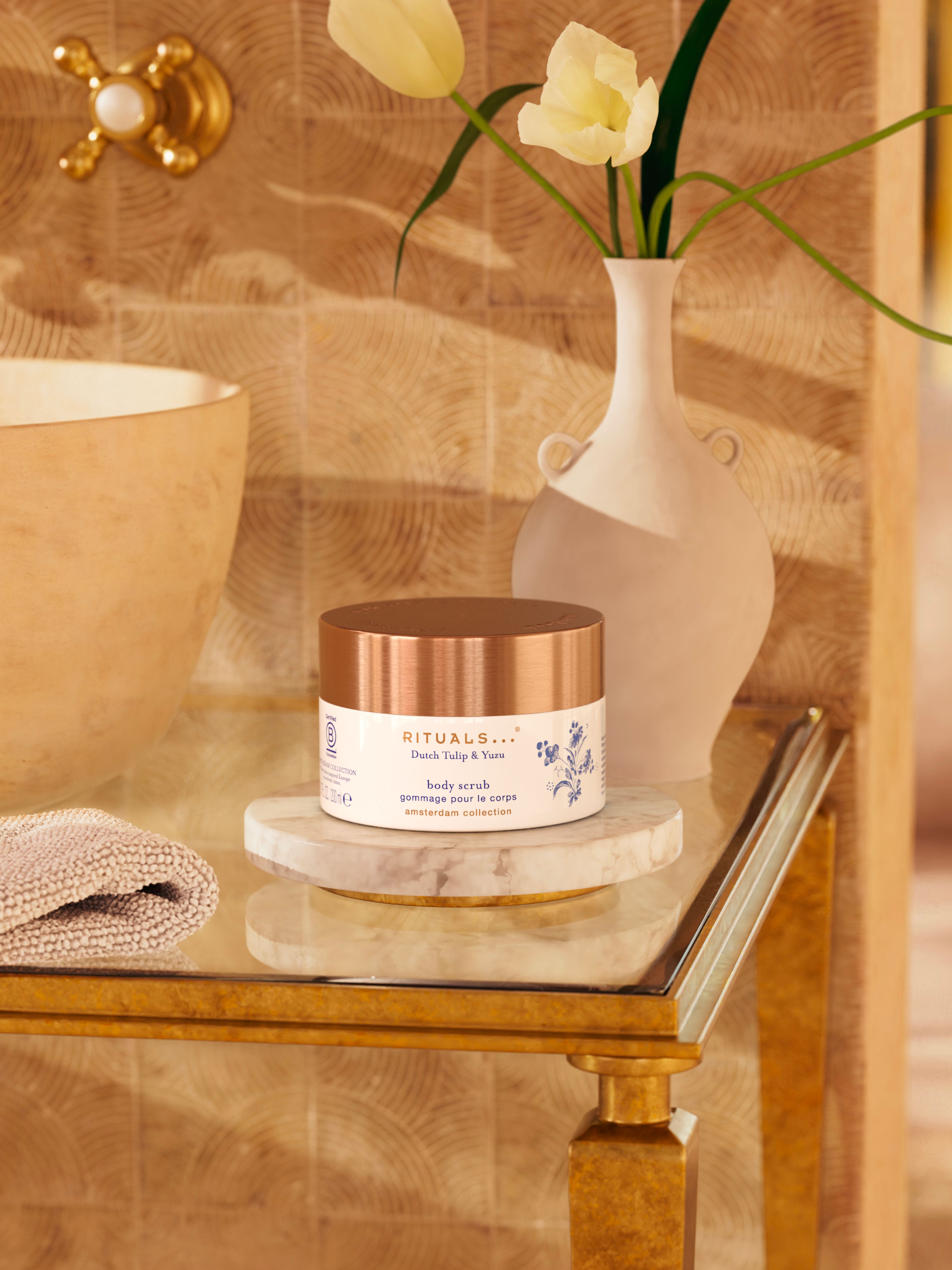 Amsterdam Collection Body Scrub Lifestyle with Product