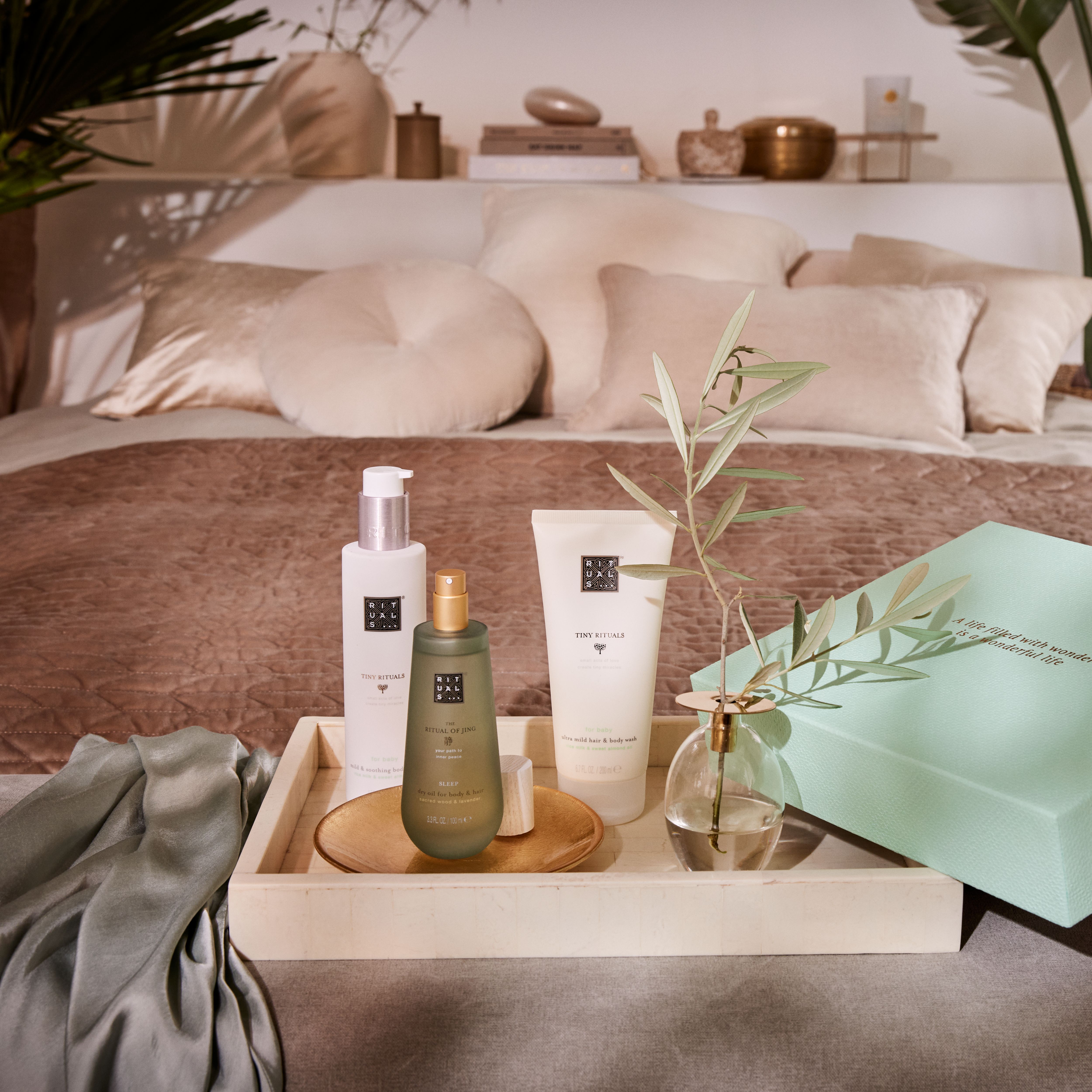 Tiny Rituals Baby Body Lotion 200ml Lifestyle with Closed Pack