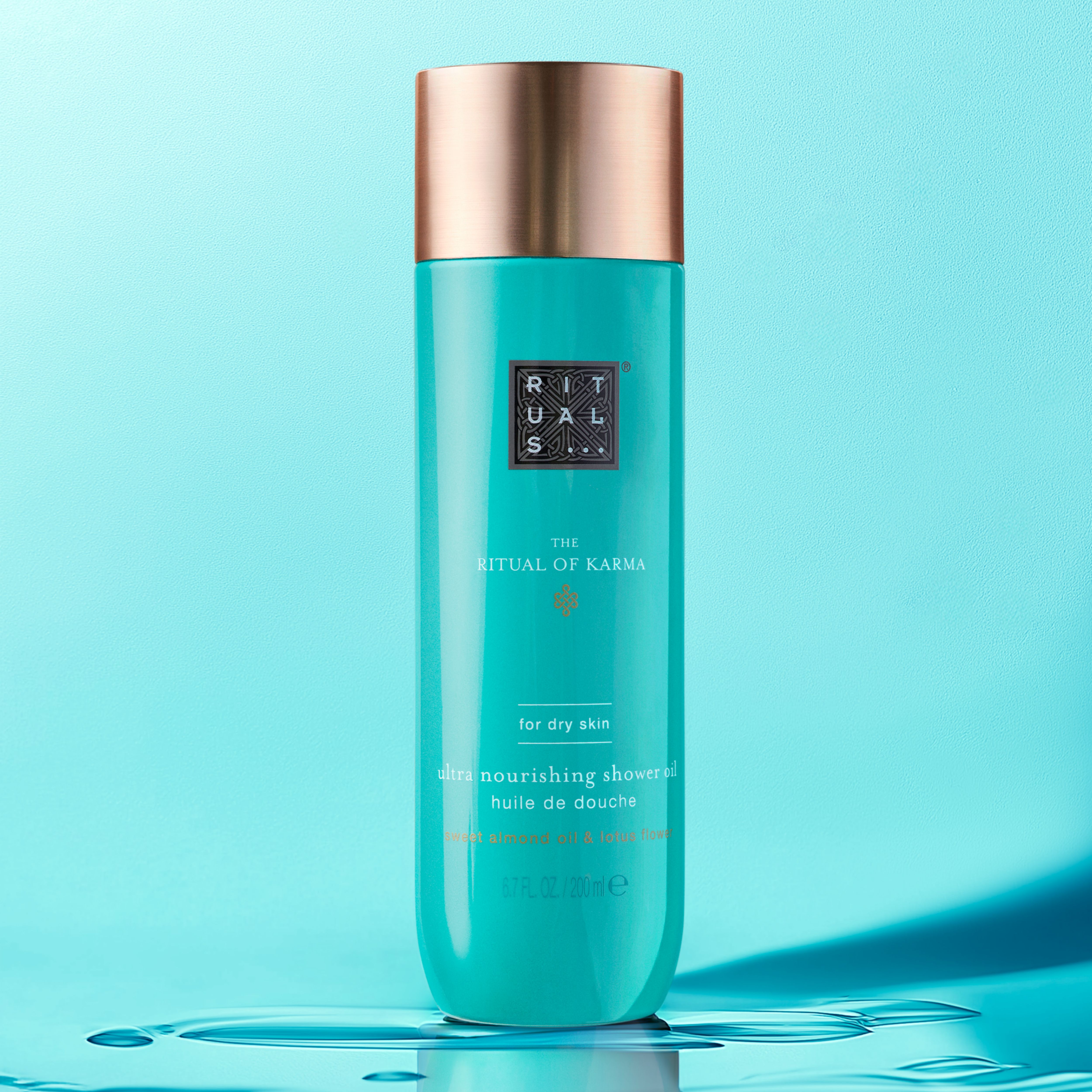 The Ritual of Karma Shower Oil 200ml Texture Image