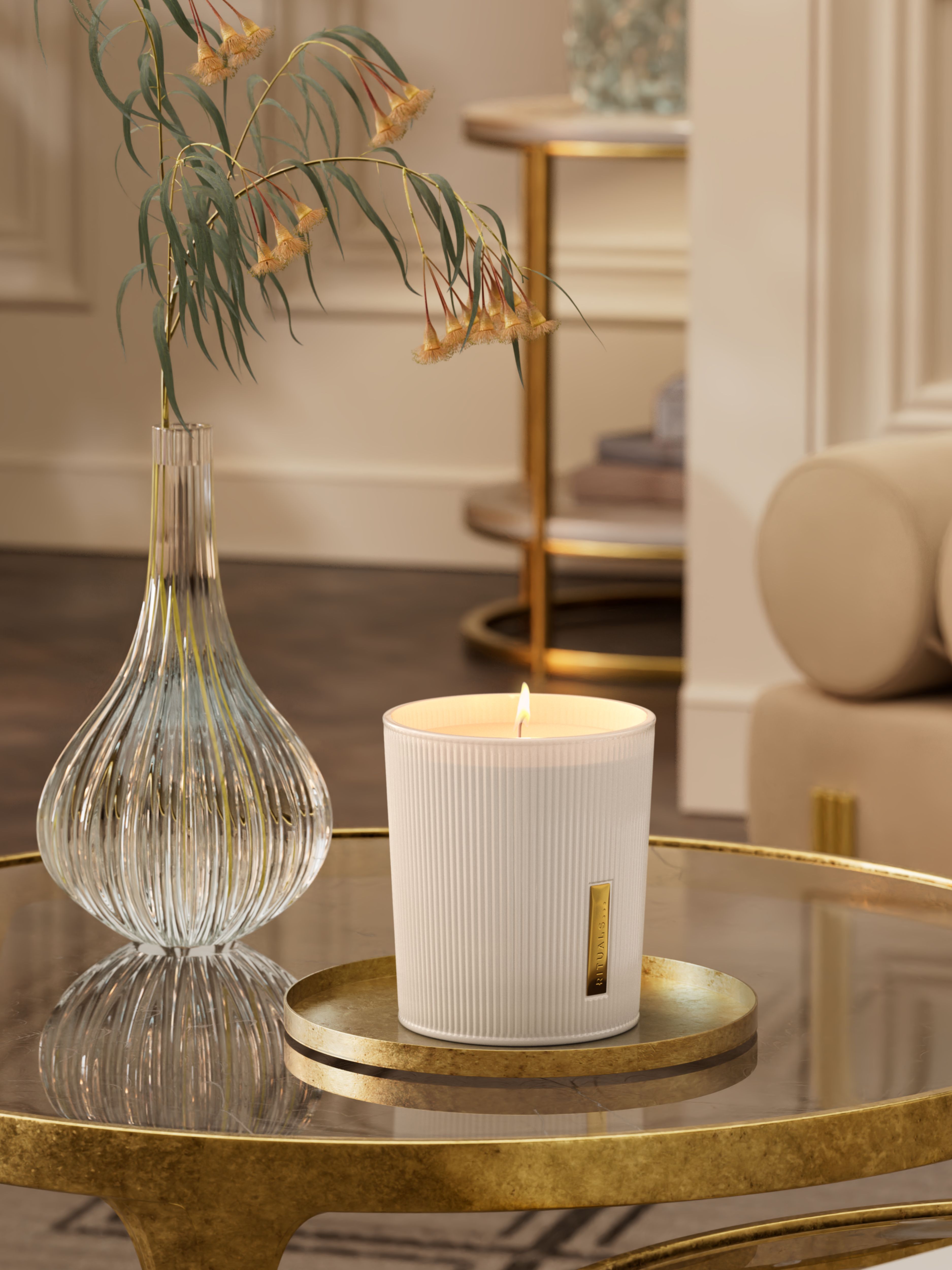 The Ritual of Karma Scented Candle Lifestyle with Product