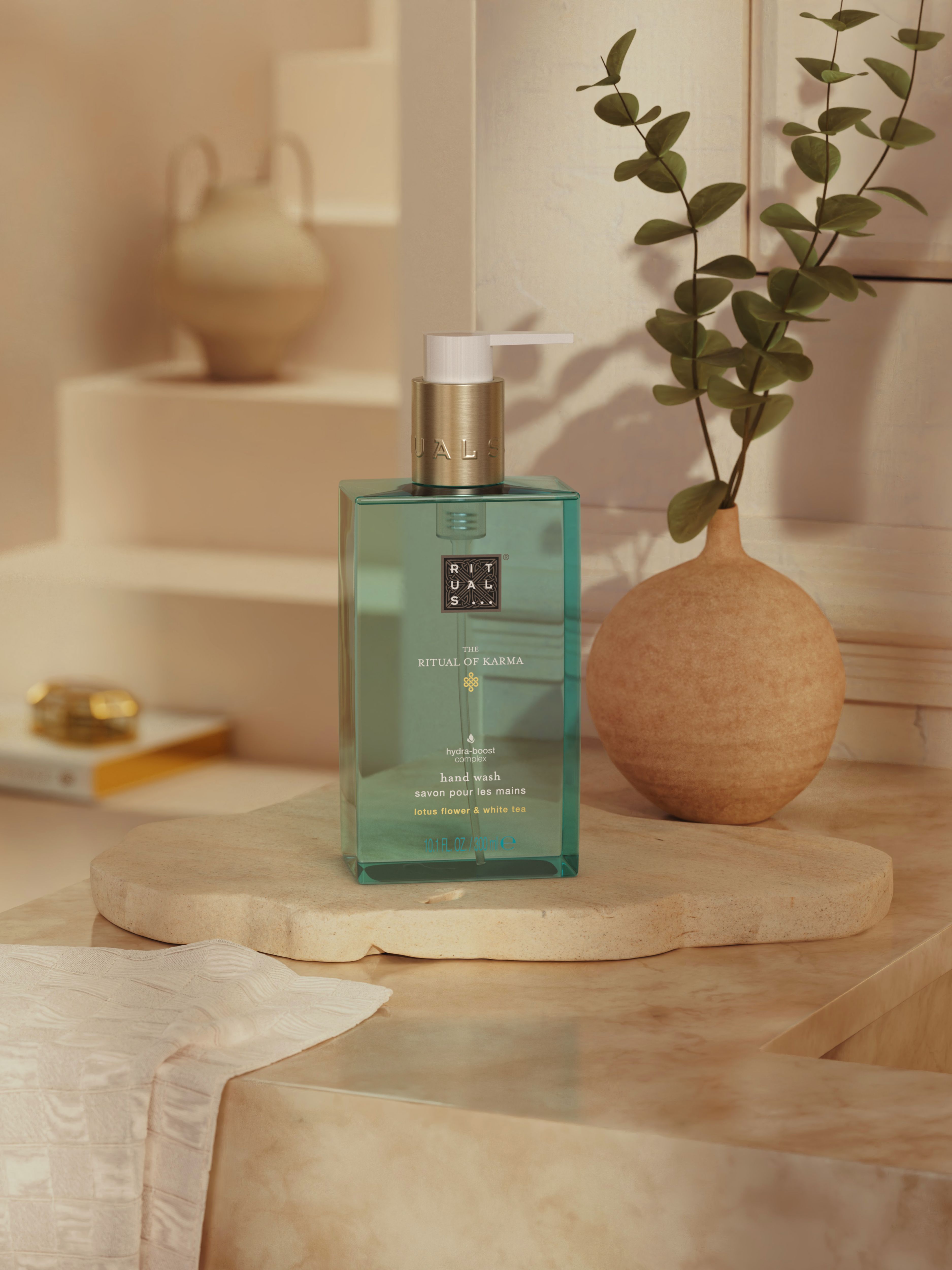The Ritual of Karma Hand Wash 300ml Lifestyle with Product