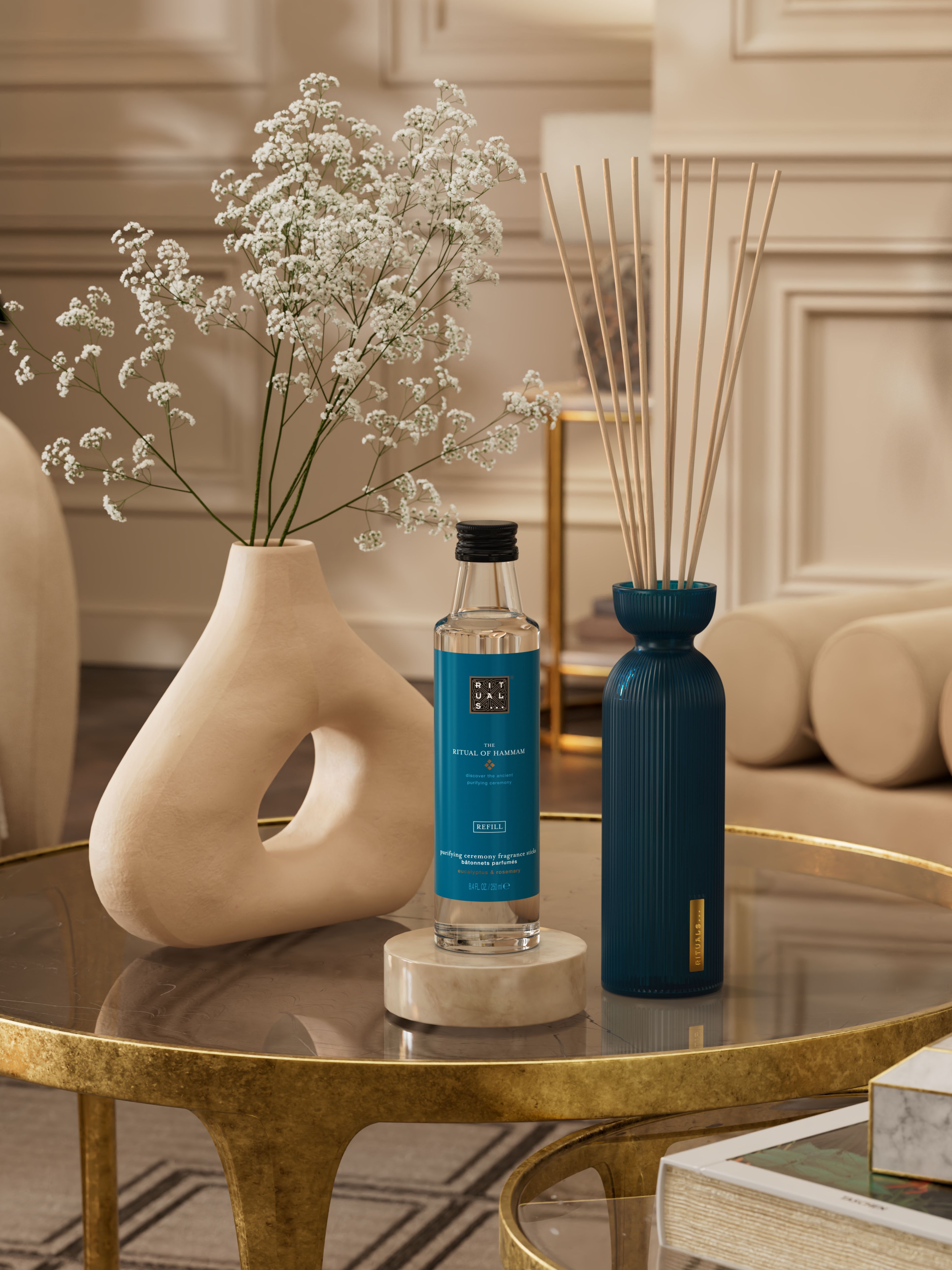 The Ritual of Hammam Refill Fragrance Sticks Lifestyle with Product