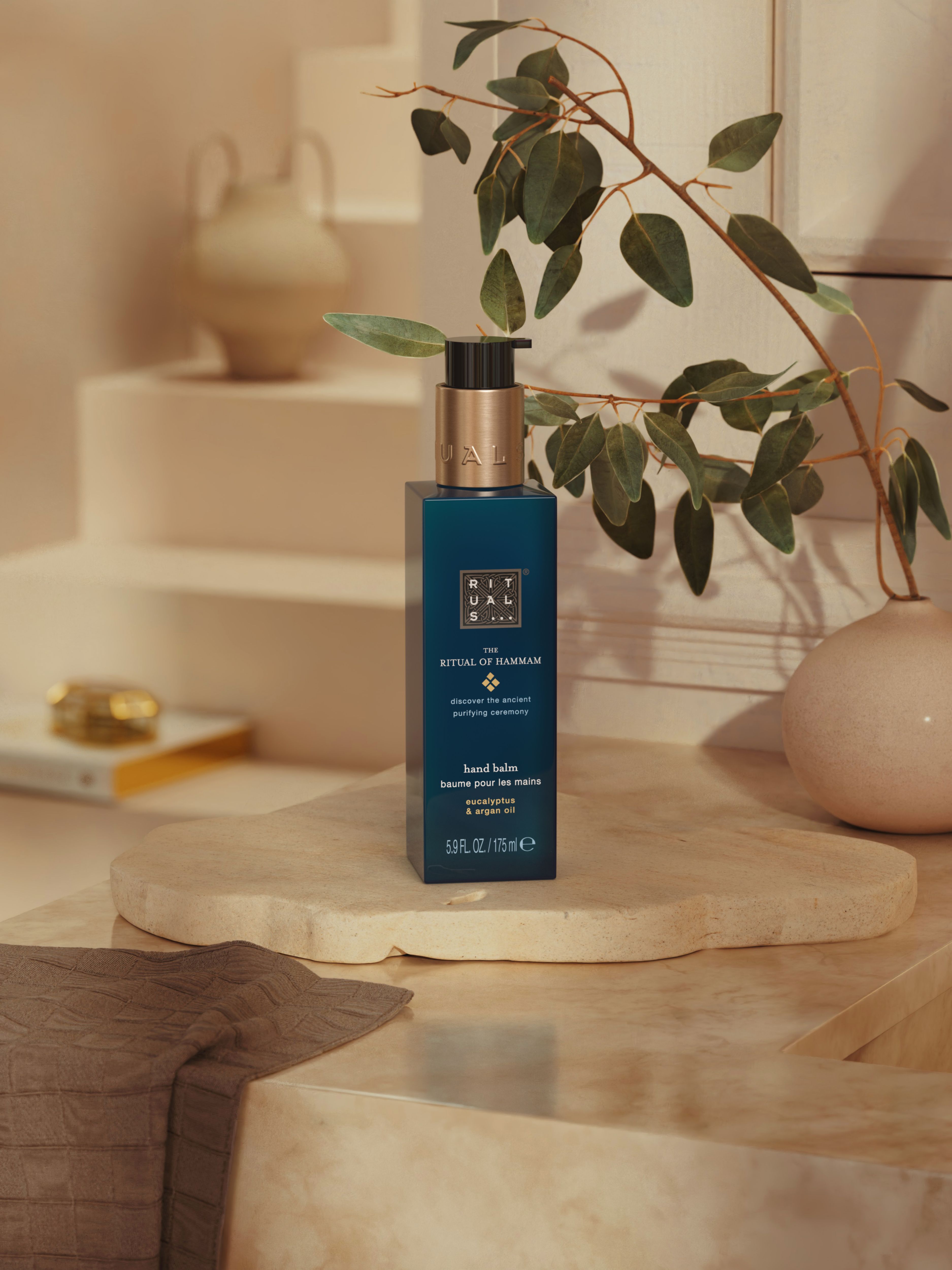 The Ritual of Hammam Hand Balm 175ml Lifestyle with Product