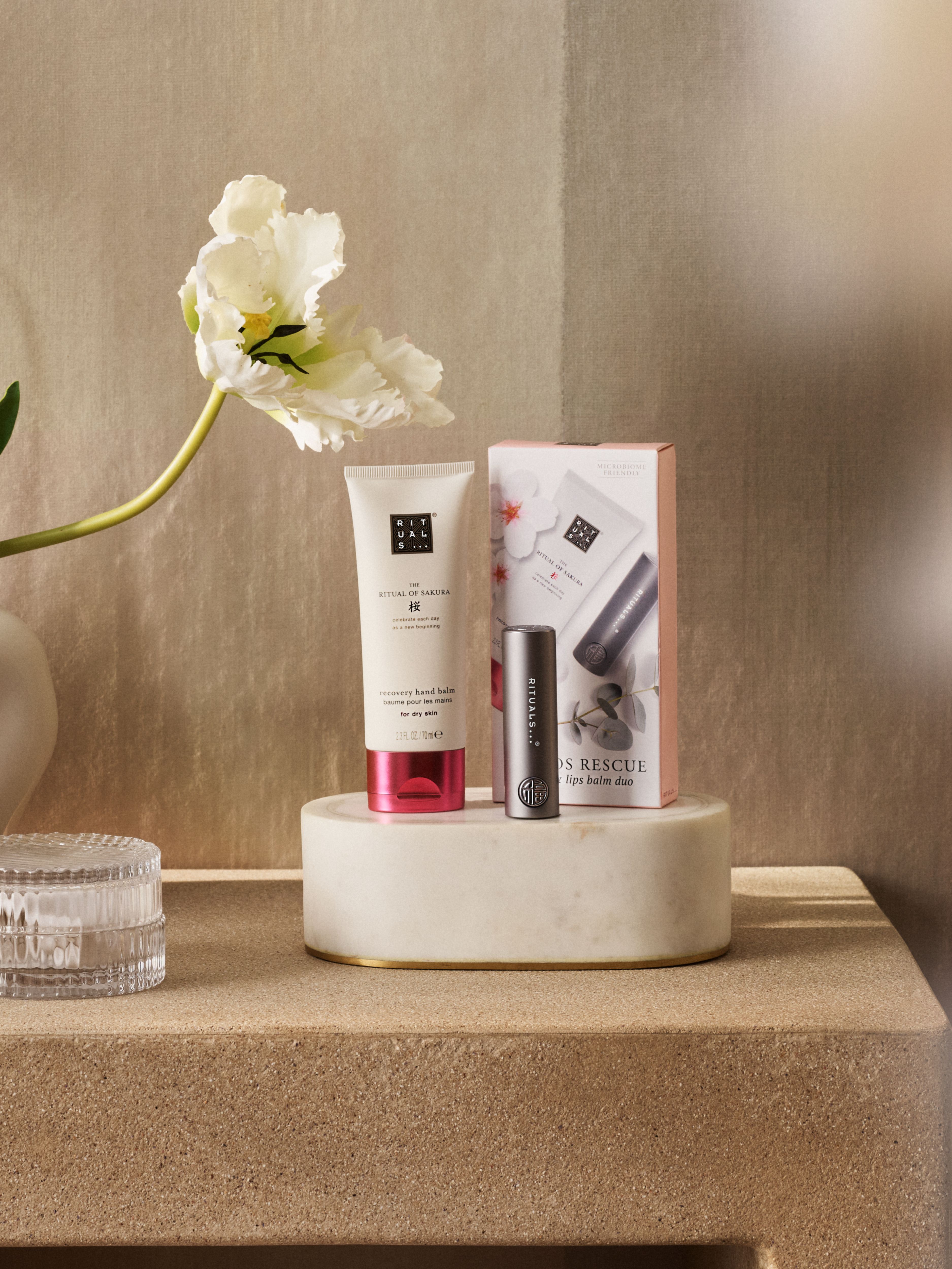Hand & Lip Set Lifestyle with Closed Pack