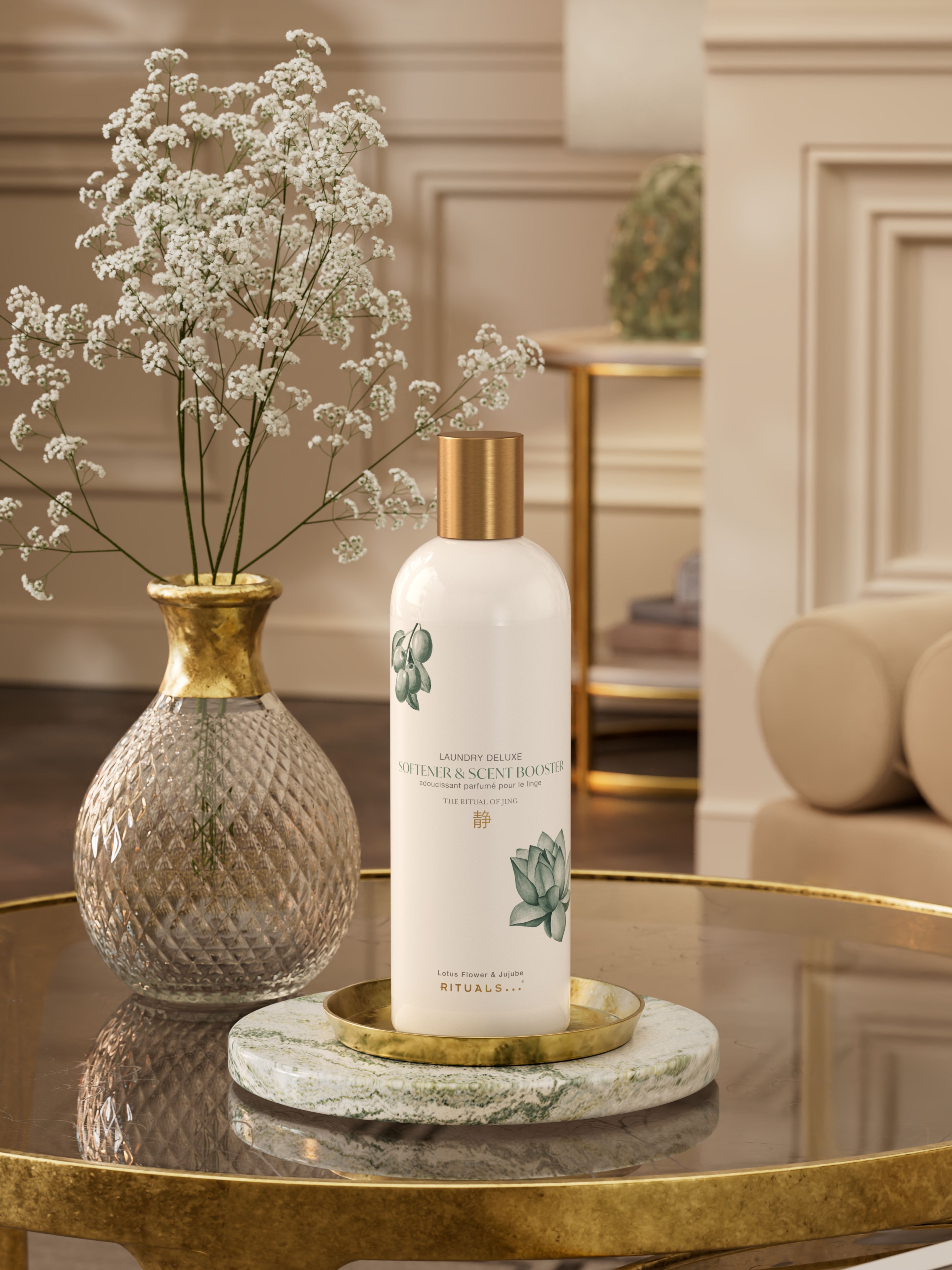 The Ritual of Jing Scent Booster & Softener in 1 Lifestyle with Product