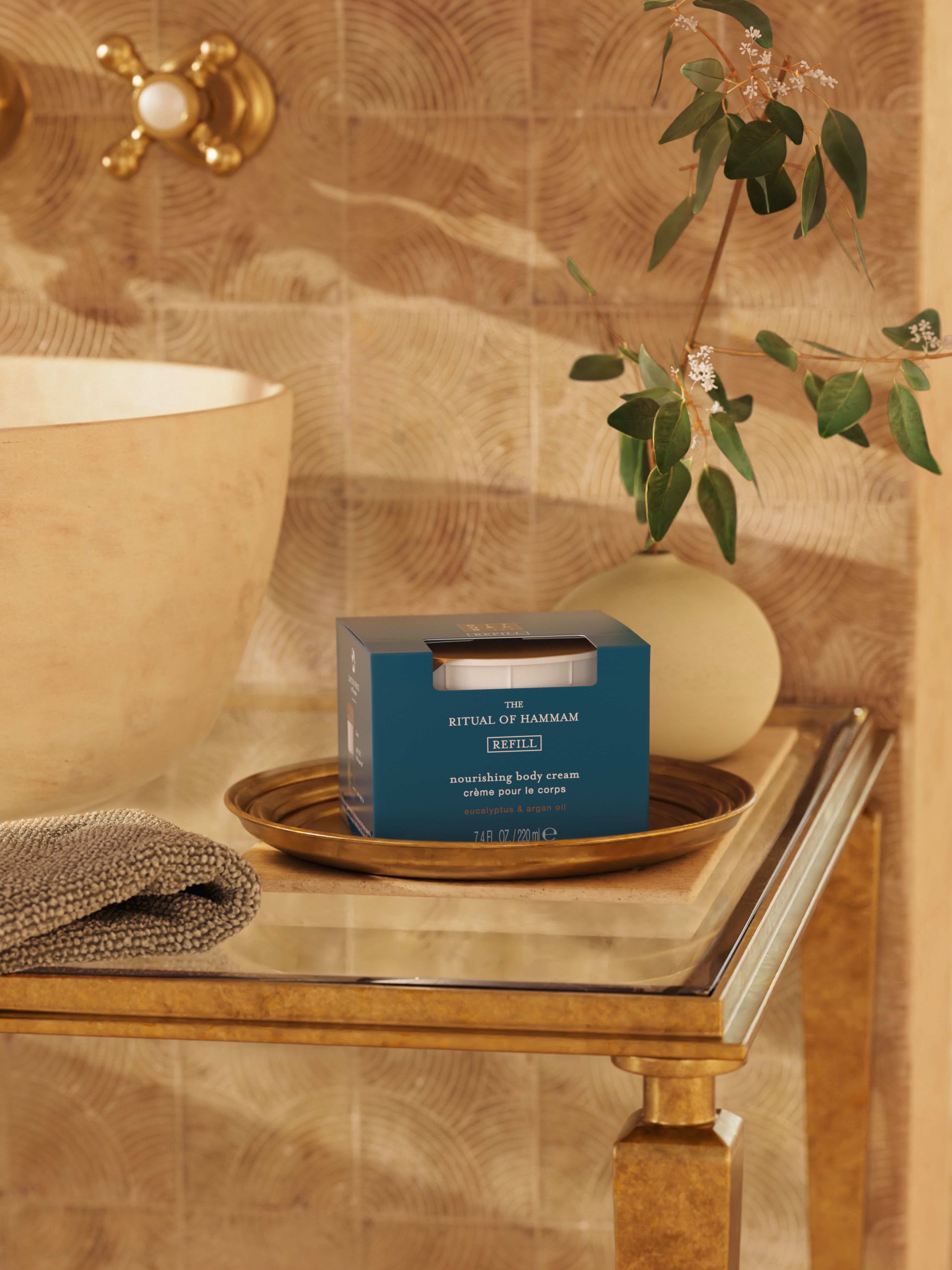 The Ritual of Hammam Body Cream Refill Lifestyle with Product