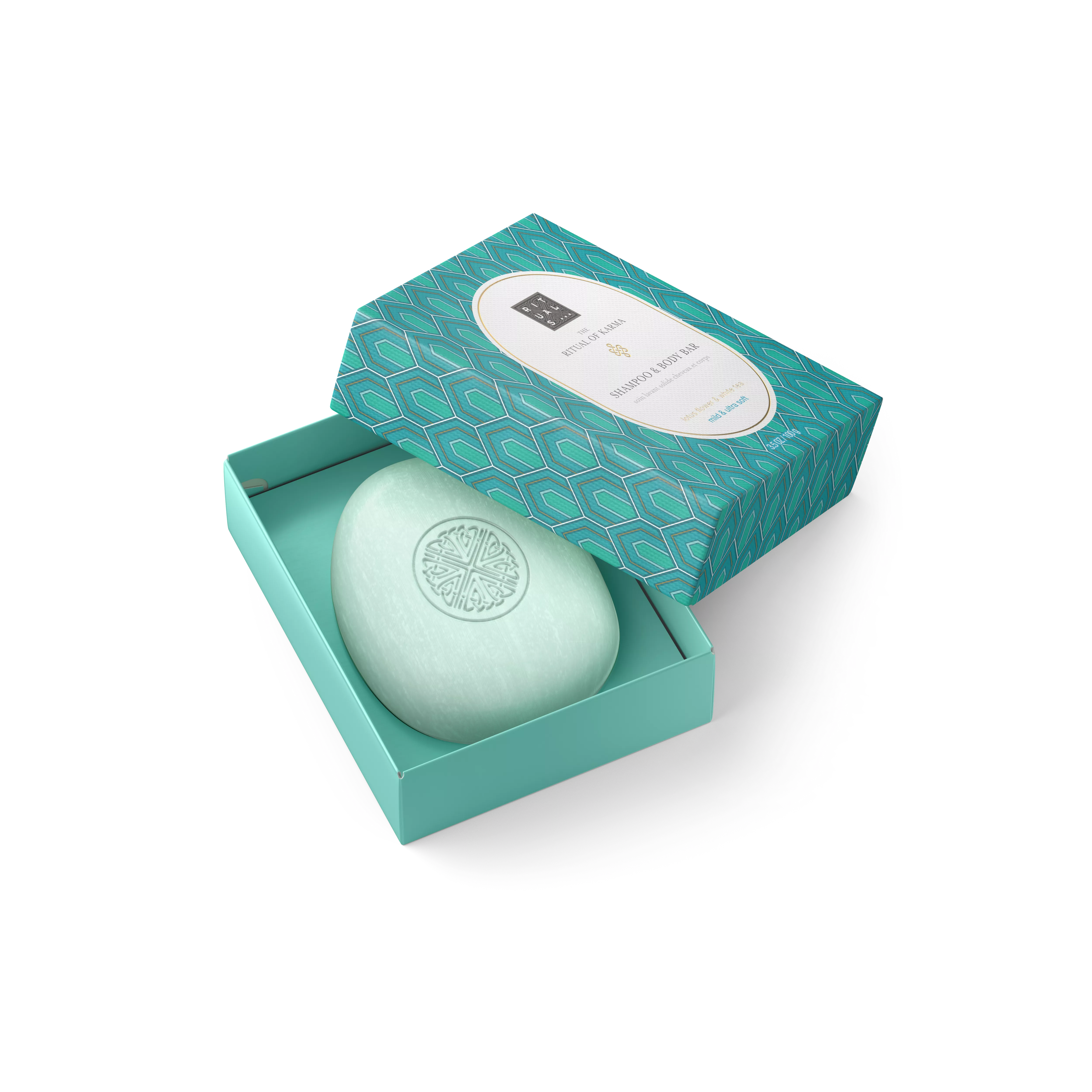 soap free shampoo & body bar, The Ritual of Karma, Blue, 100 gr, RITUALS