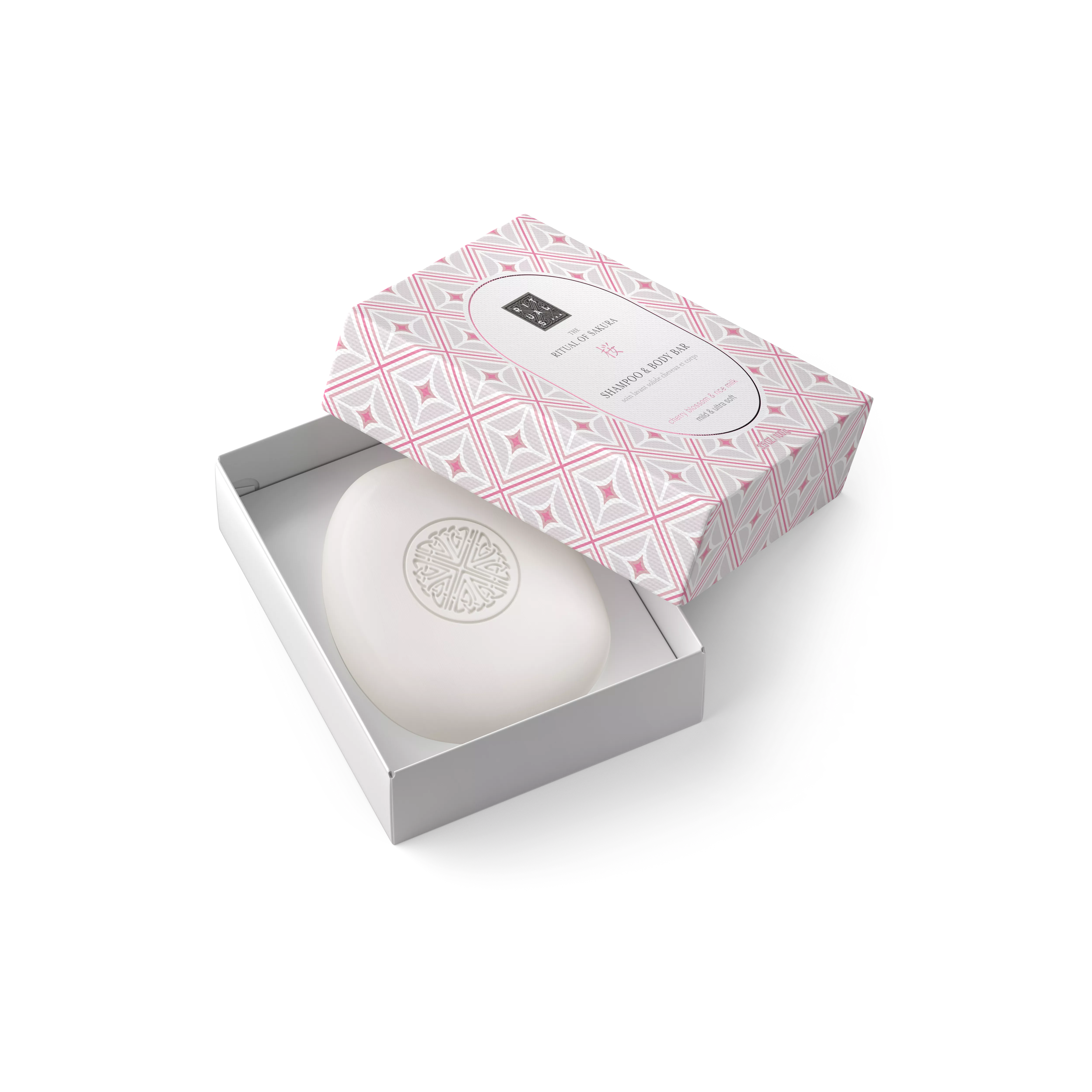 soap free shampoo & body bar, The Ritual of Sakura, Pink, 100 gr, RITUALS