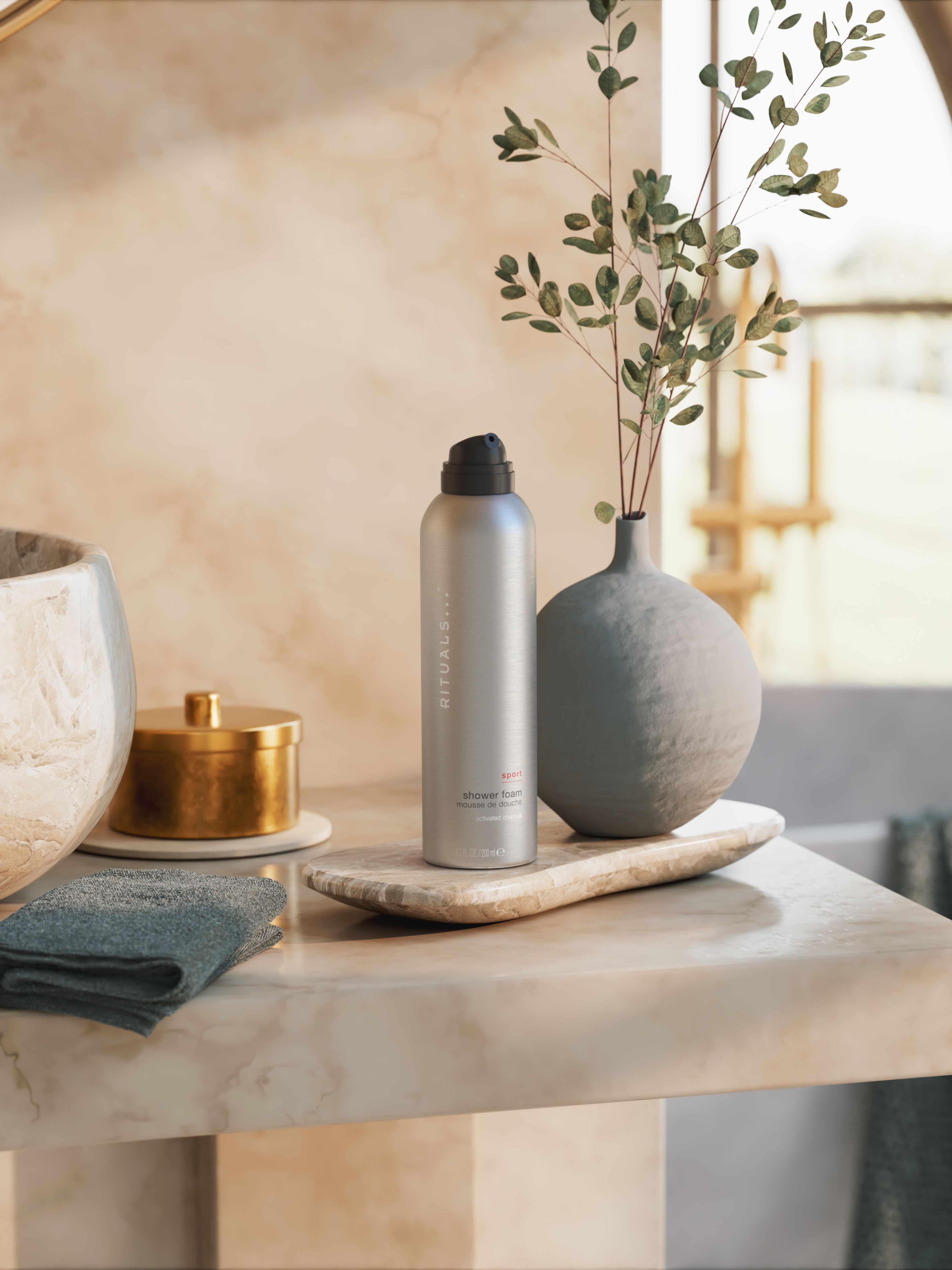 Rituals Sport Shower Foam Lifestyle with Product