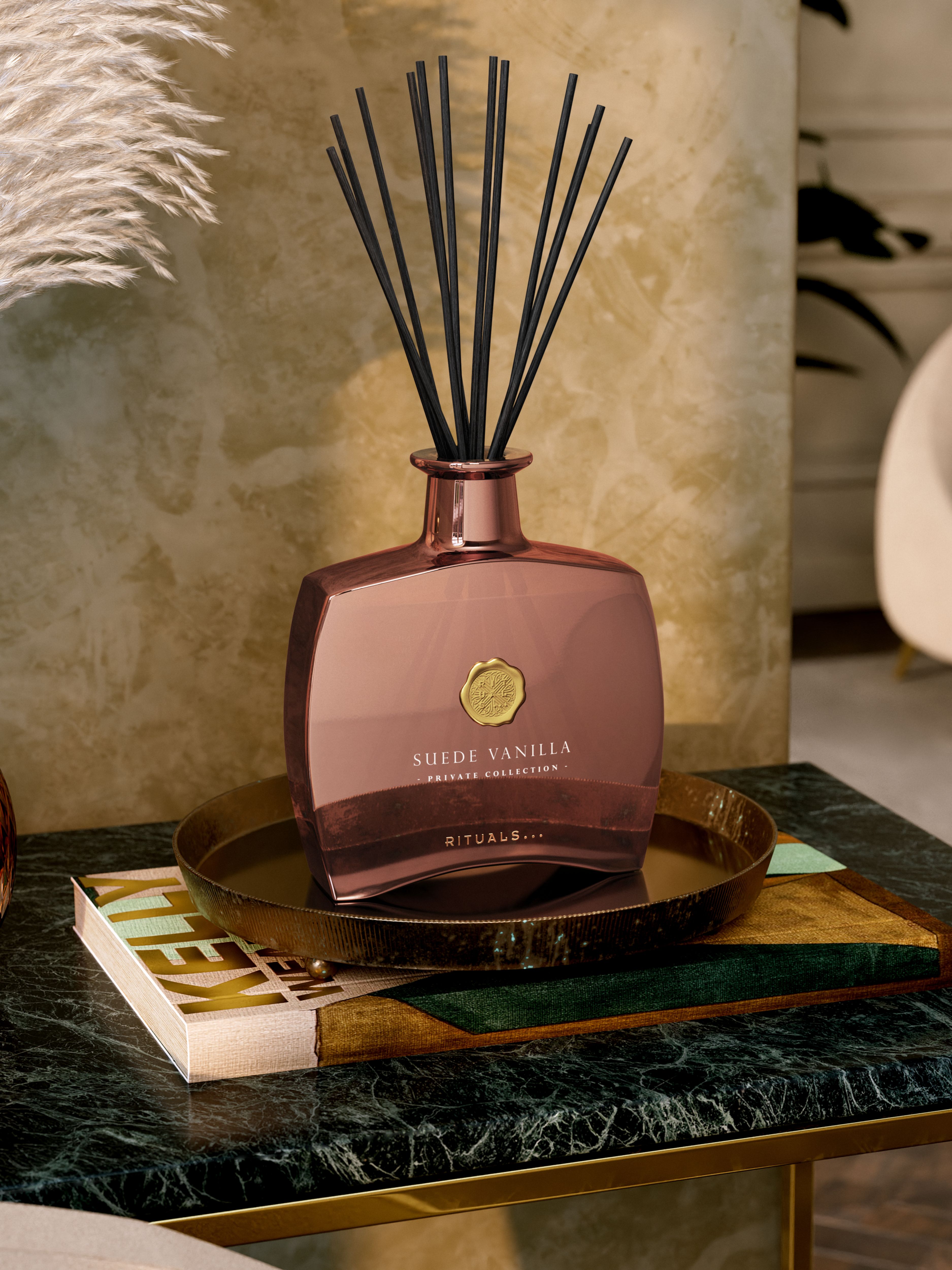 Suede Vanilla Fragrance Sticks Lifestyle with Product