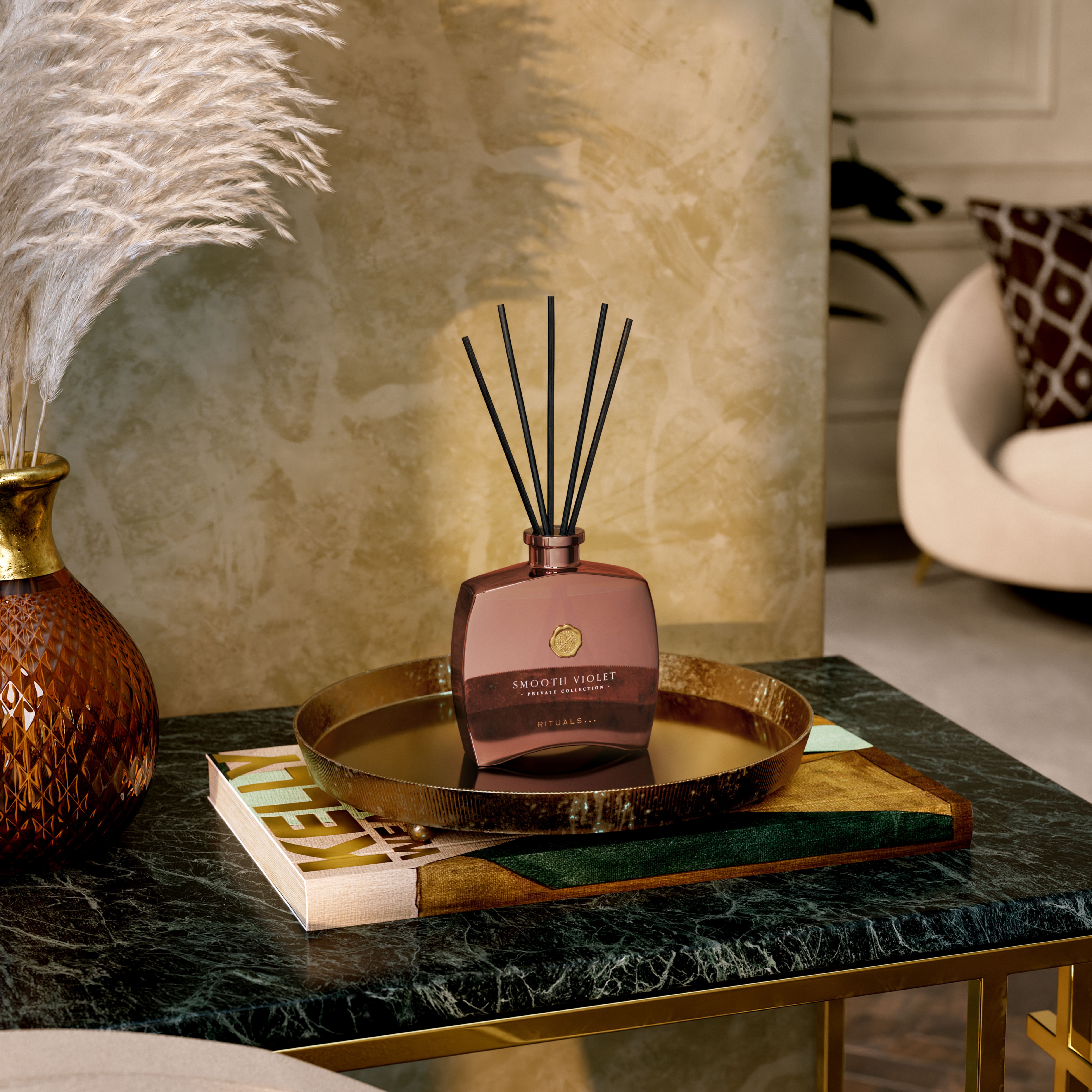 Smooth Violet Mini Fragrance Sticks Lifestyle with Product