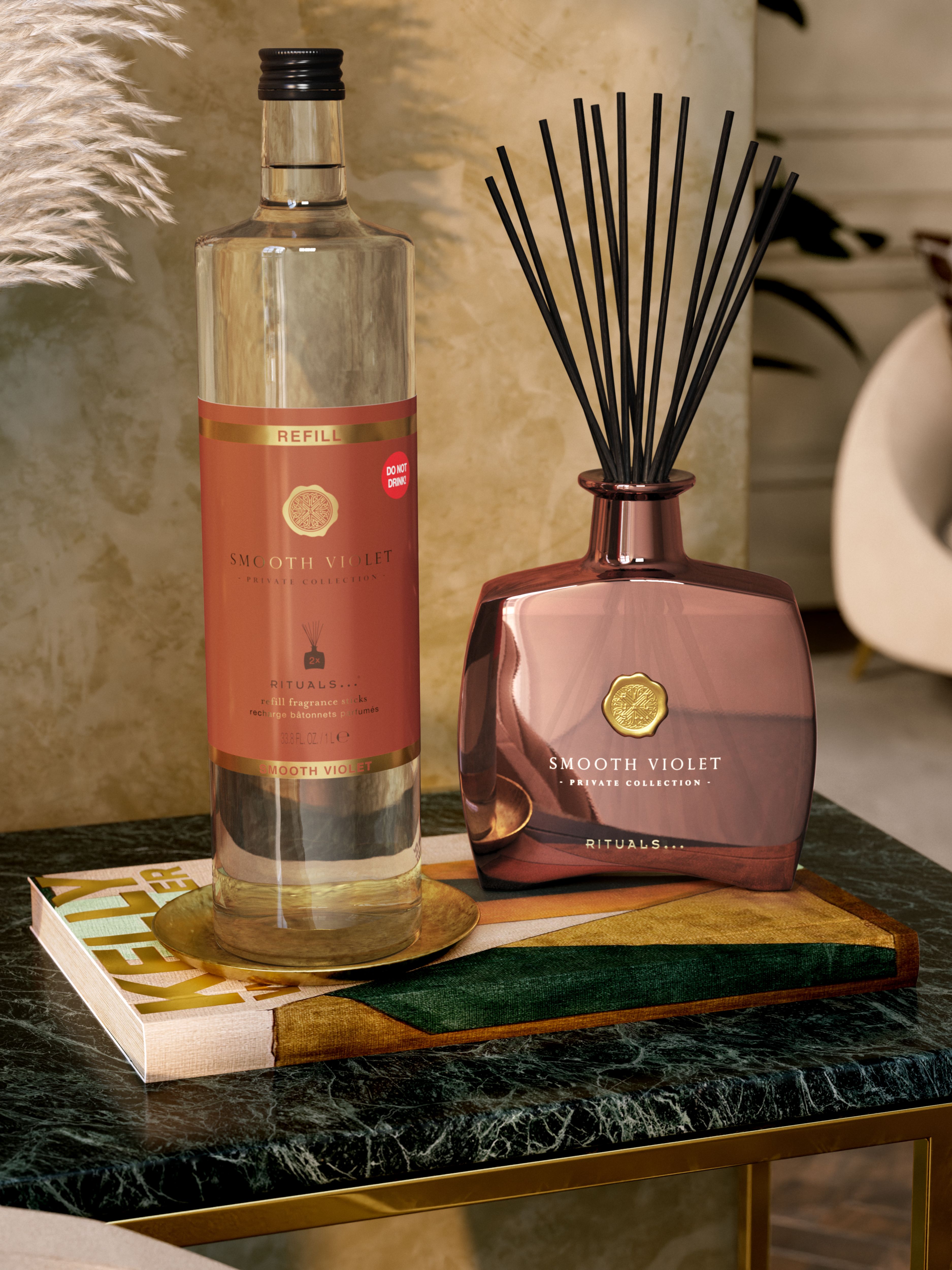 Smooth Violet Fragrance Sticks Refill Lifestyle with Product