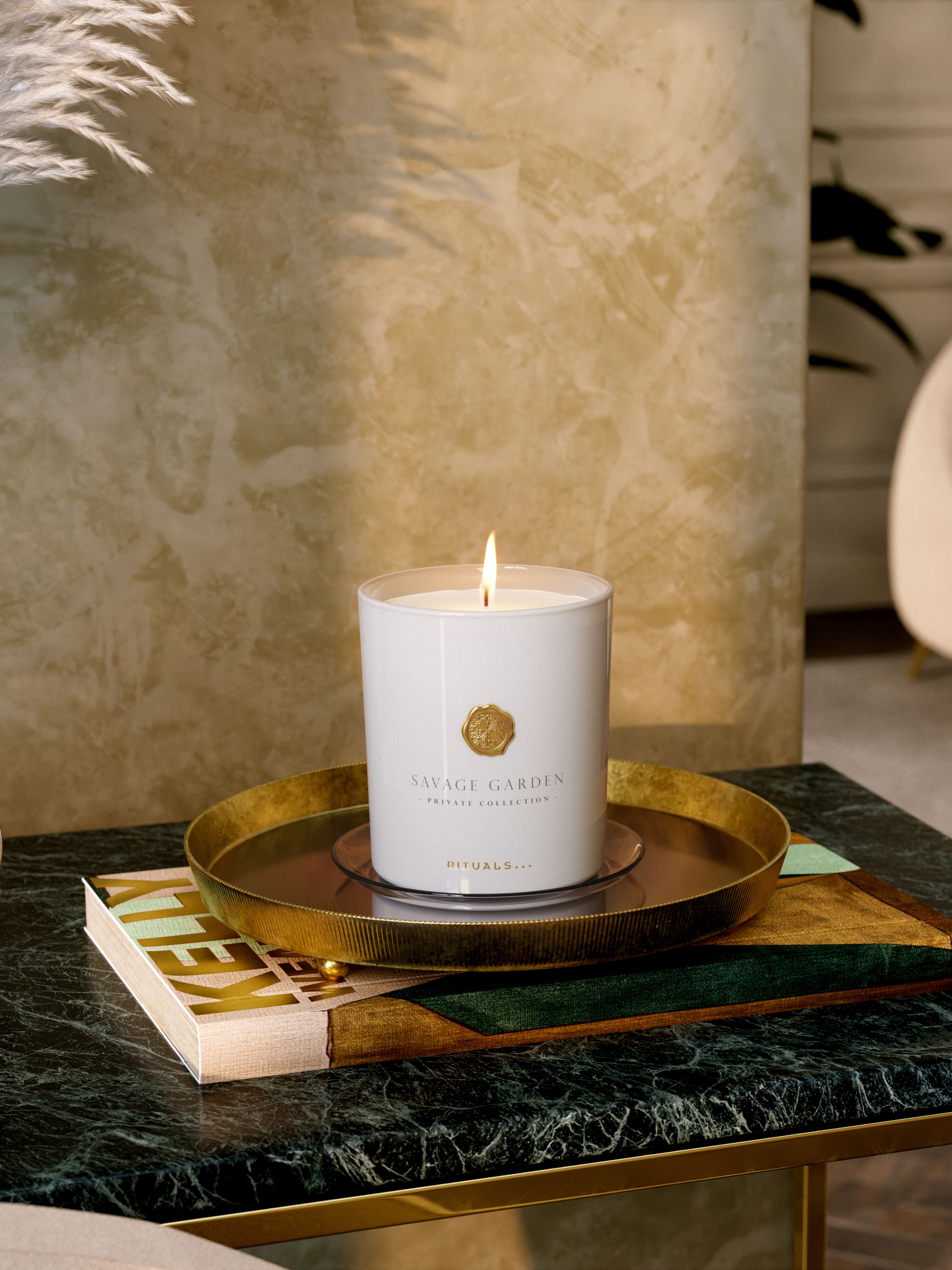 Savage Garden Scented Candle 360g Lifestyle with Product