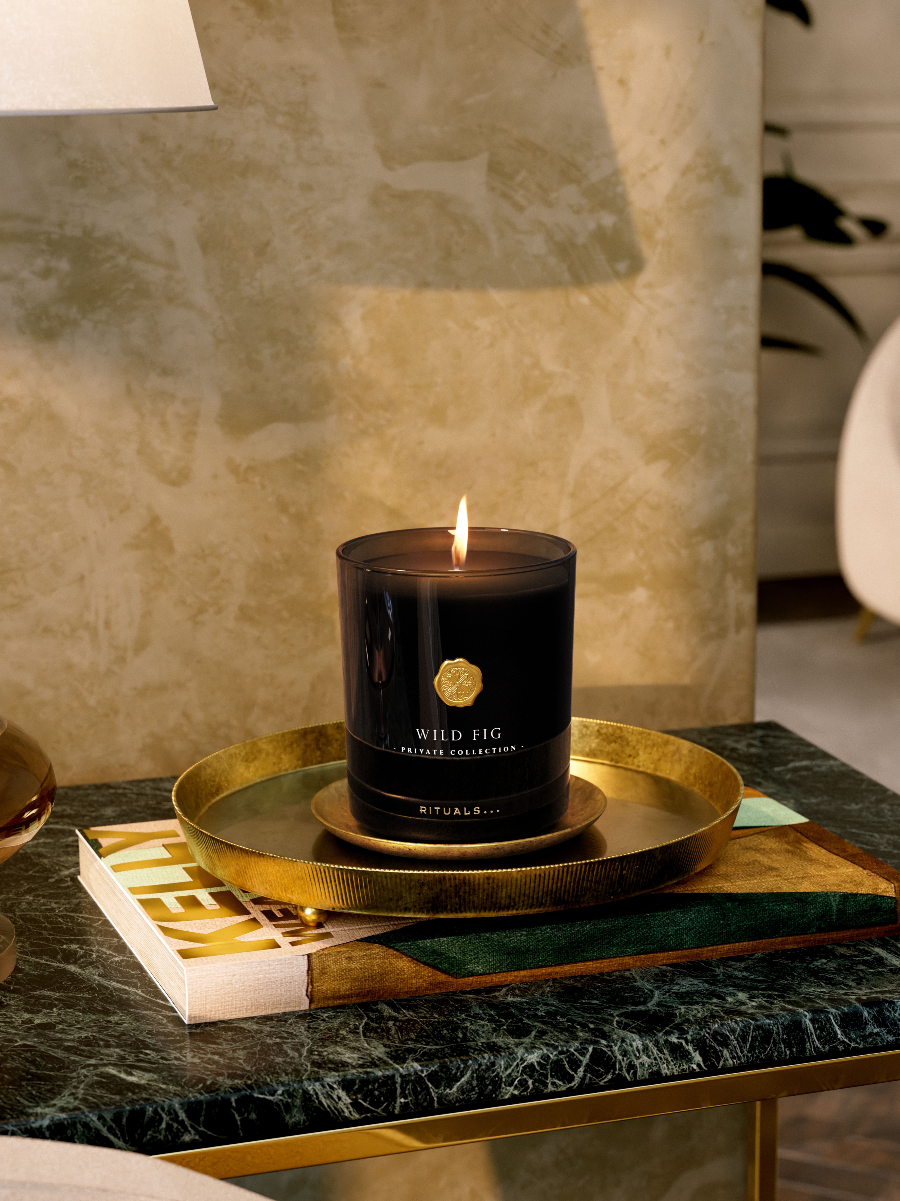 Wild Fig Scented Candle 360g Lifestyle with Product