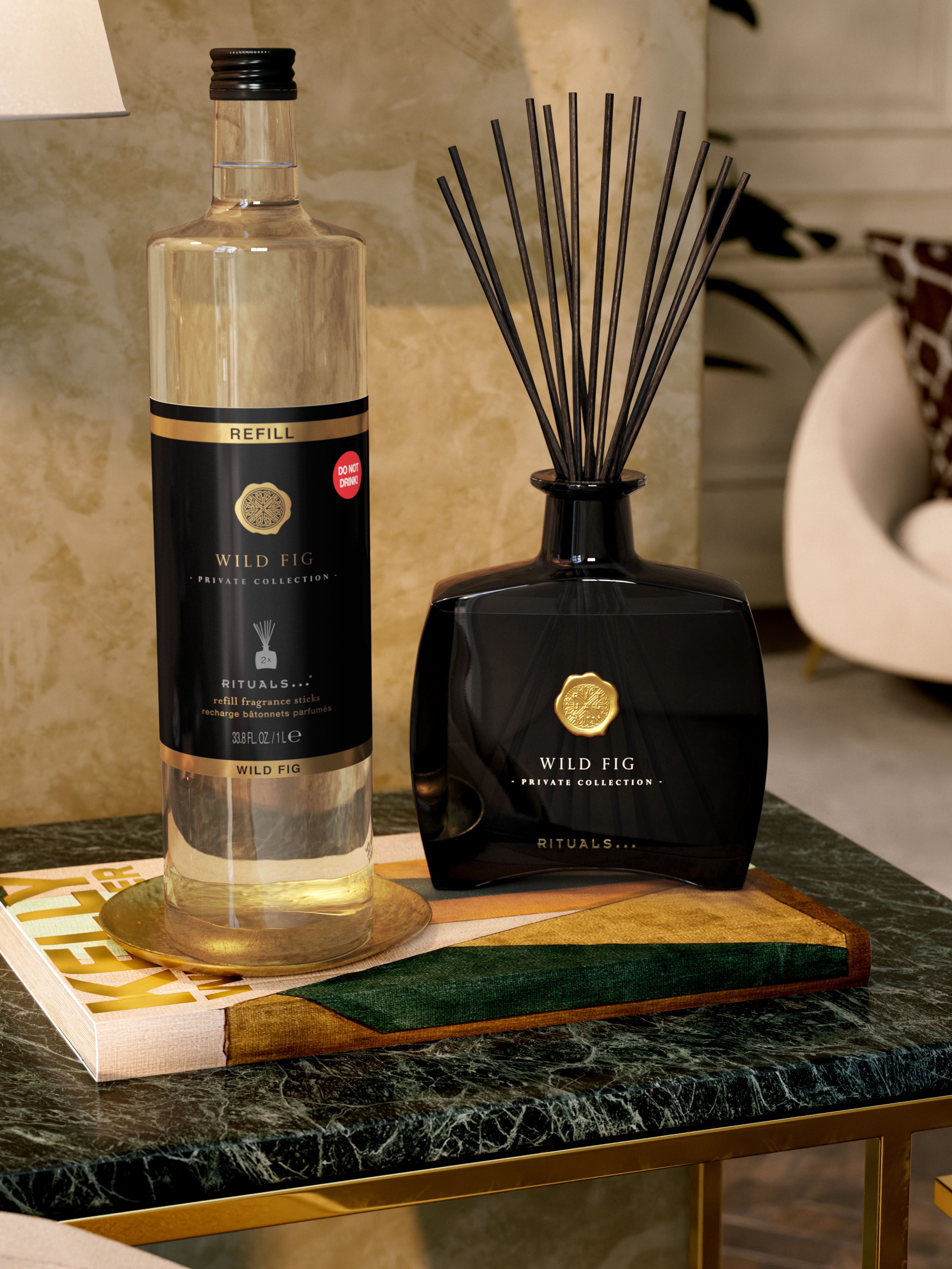 Wild Fig Fragrance Sticks Refill Lifestyle with Product
