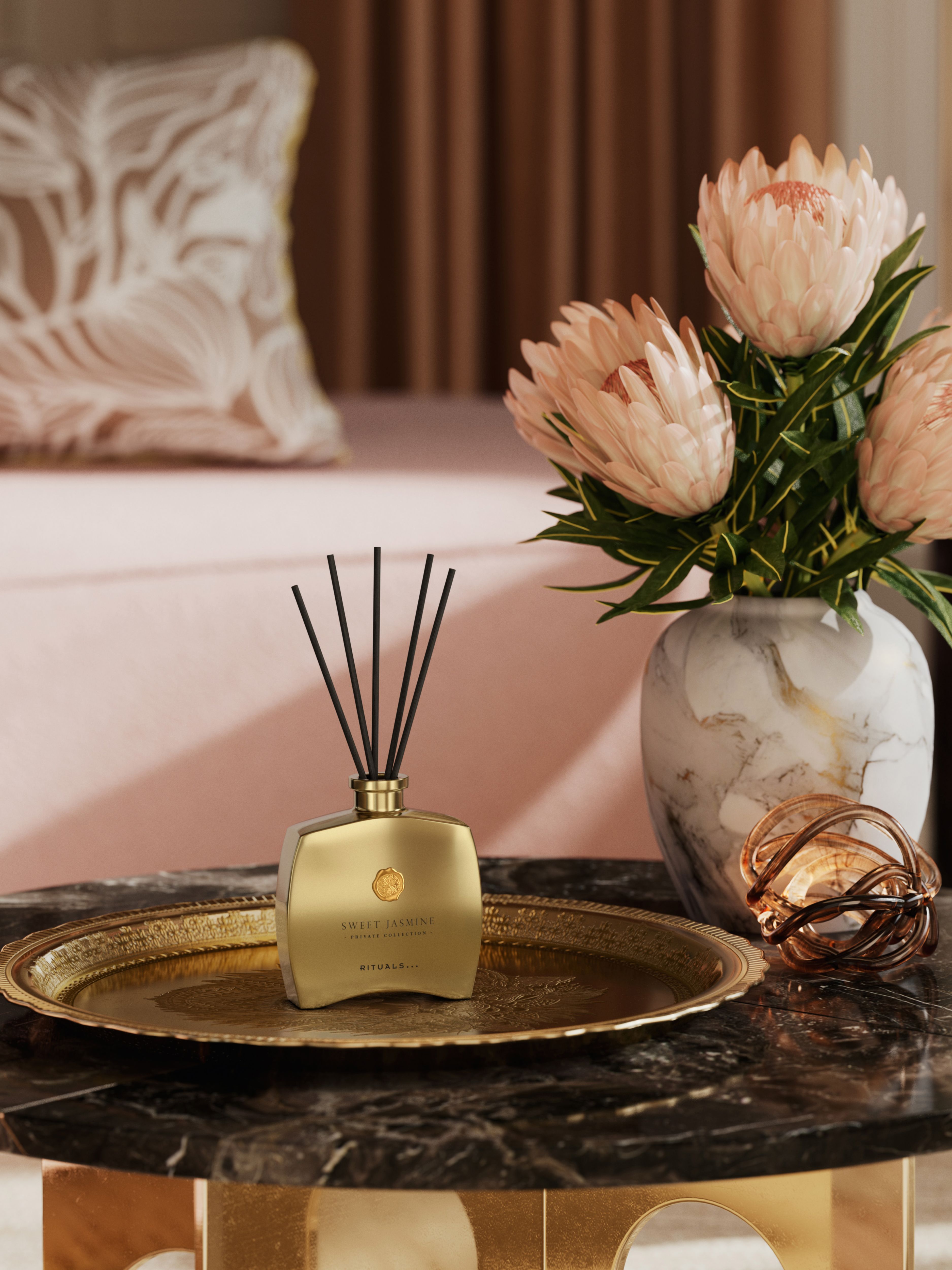 Sweet Jasmine Mini Fragrance Sticks Lifestyle with Product