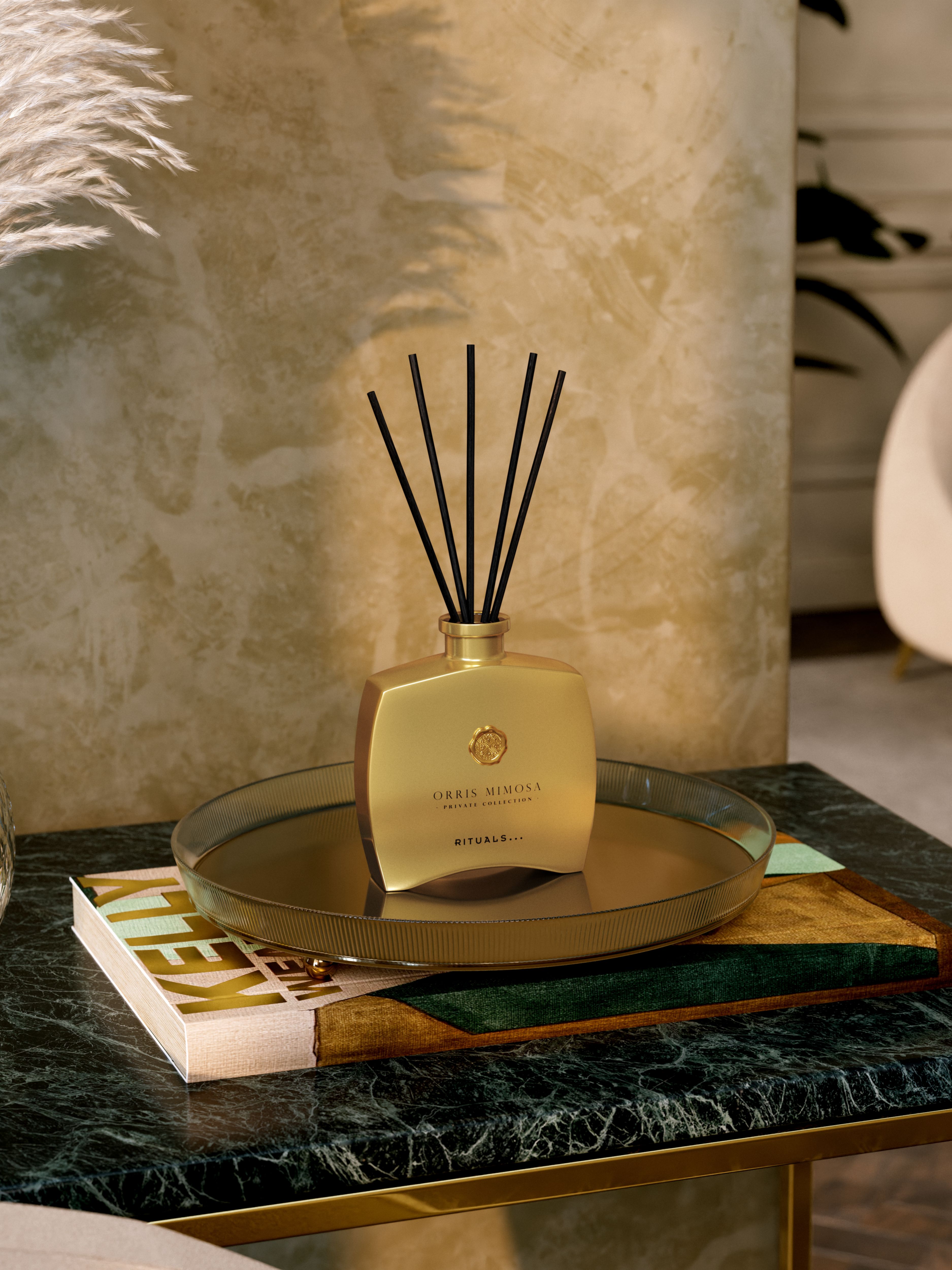 Orris Mimosa Mini Fragrance Sticks Lifestyle with Product