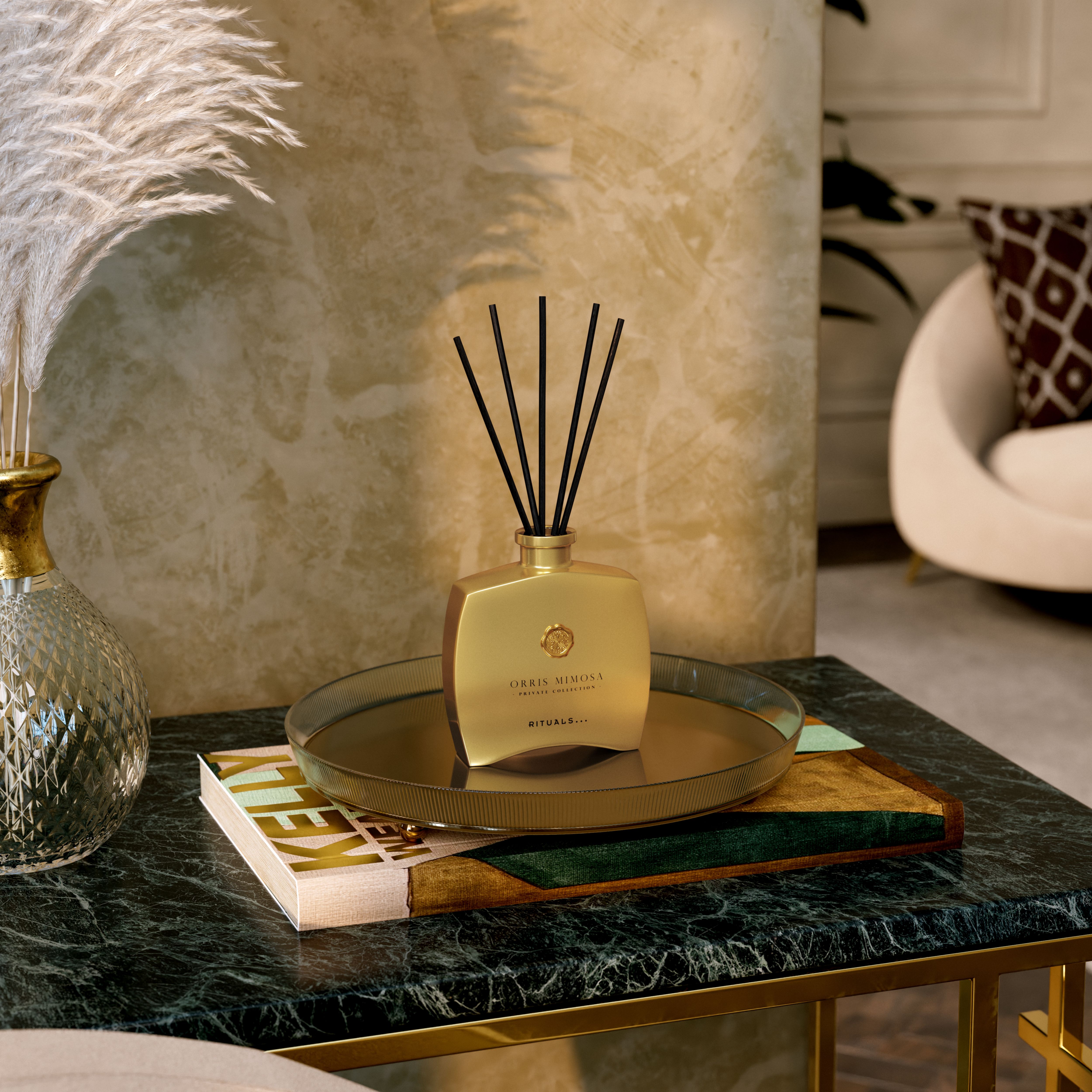 Orris Mimosa Mini Fragrance Sticks Lifestyle with Product