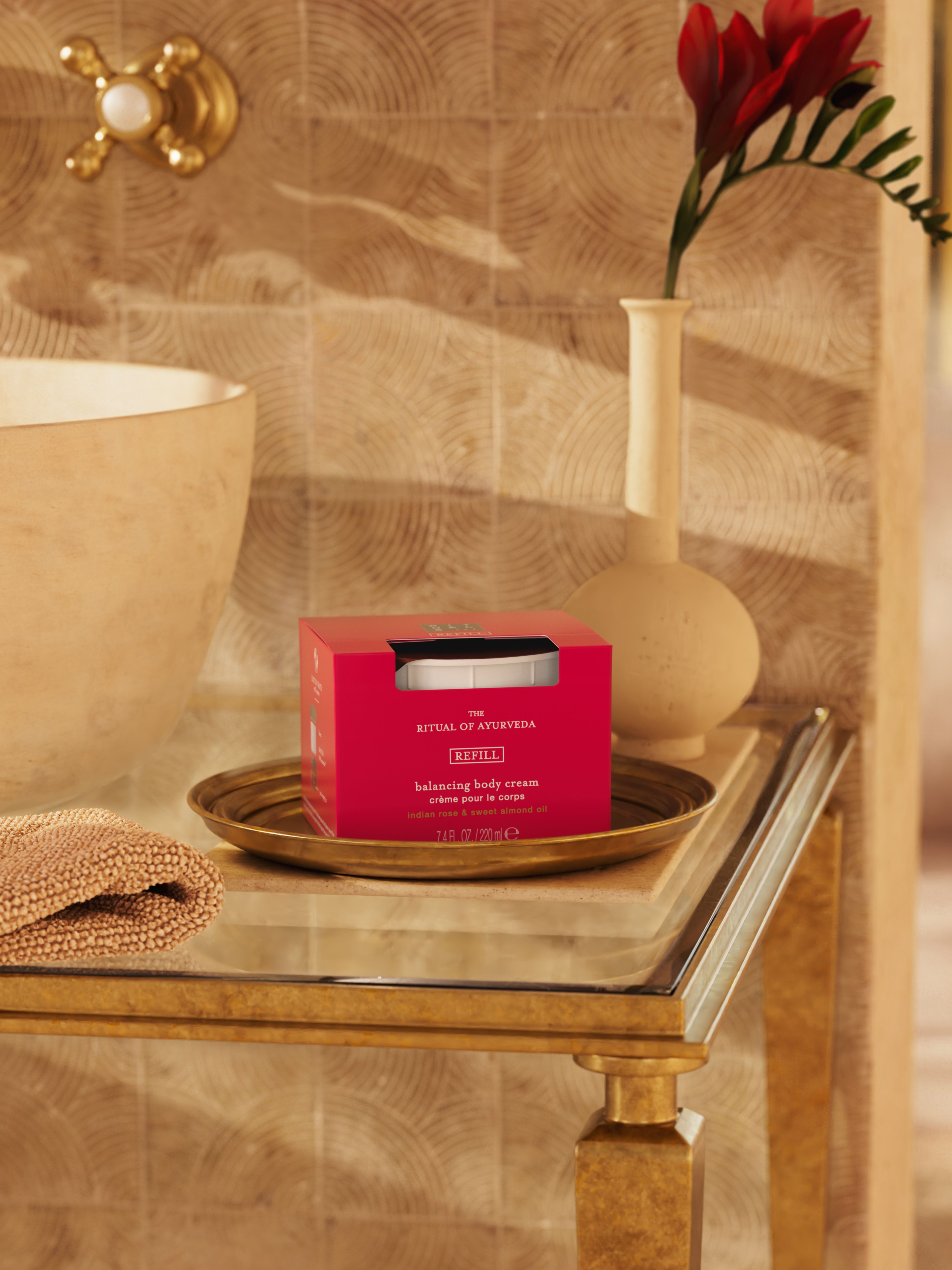 The Ritual of Ayurveda Body Cream Refill Lifestyle with Product
