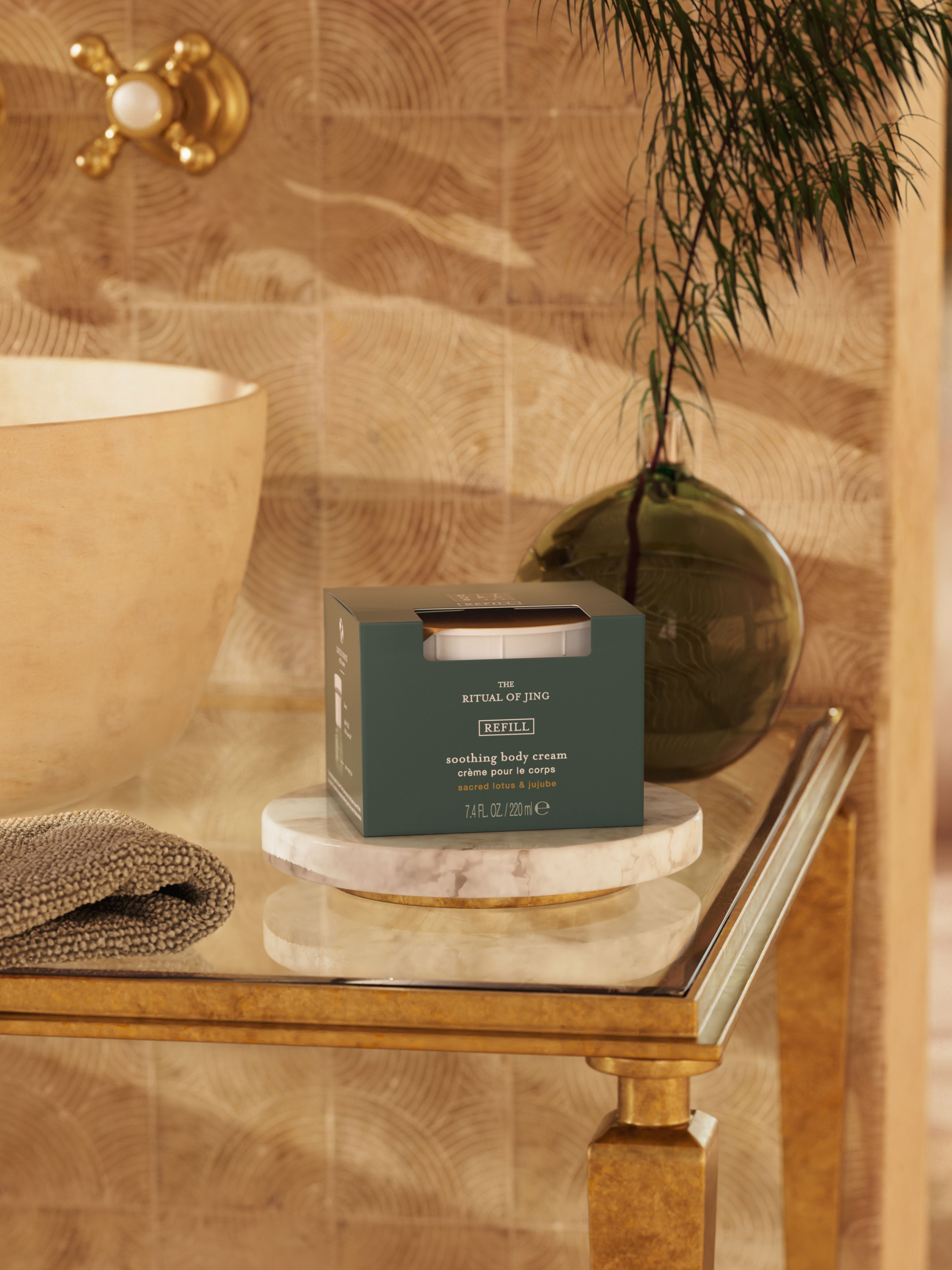 The Ritual of Jing Body Cream Refill Lifestyle with Product