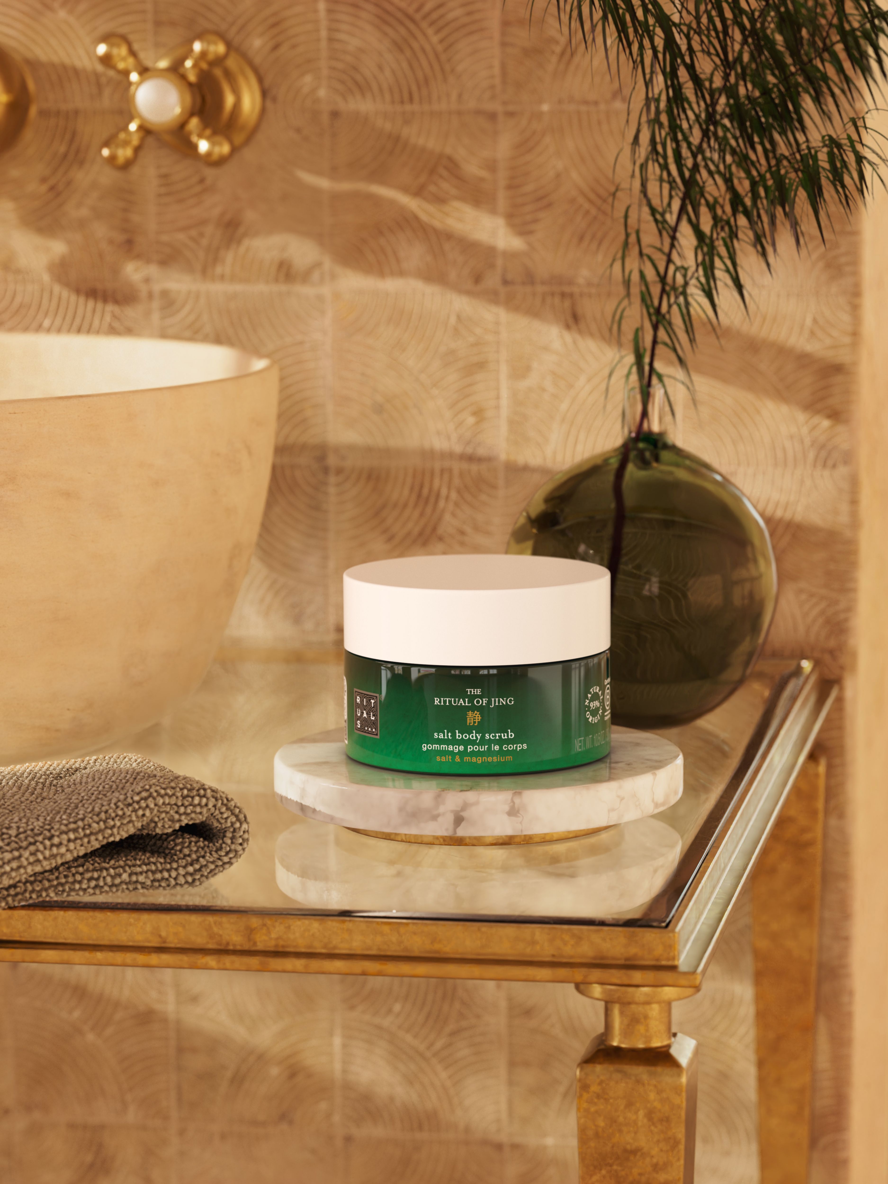 The Ritual of Jing Body Scrub 300g Lifestyle with Product
