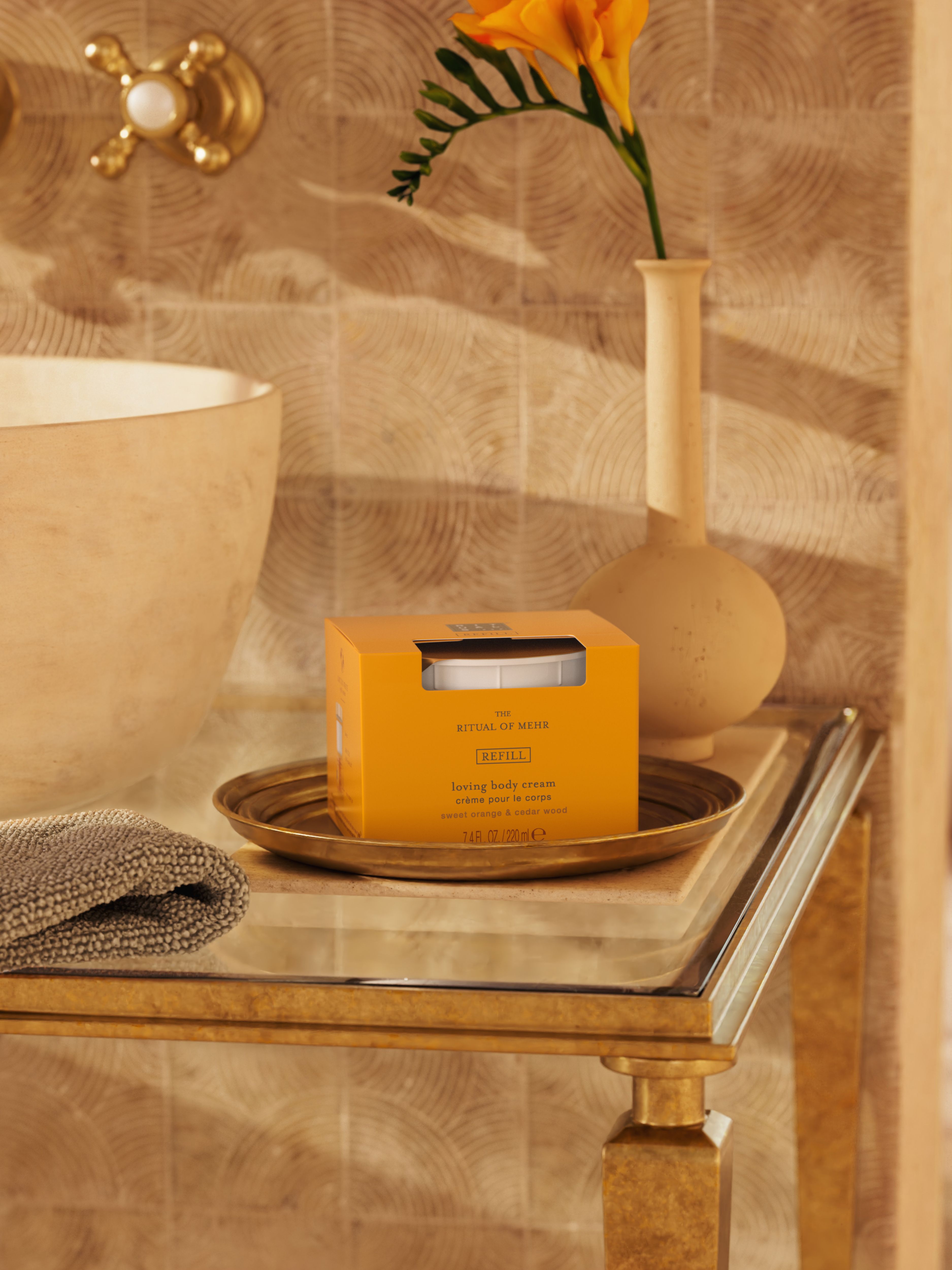 The Ritual of Mehr Body Cream Refill Lifestyle with Product