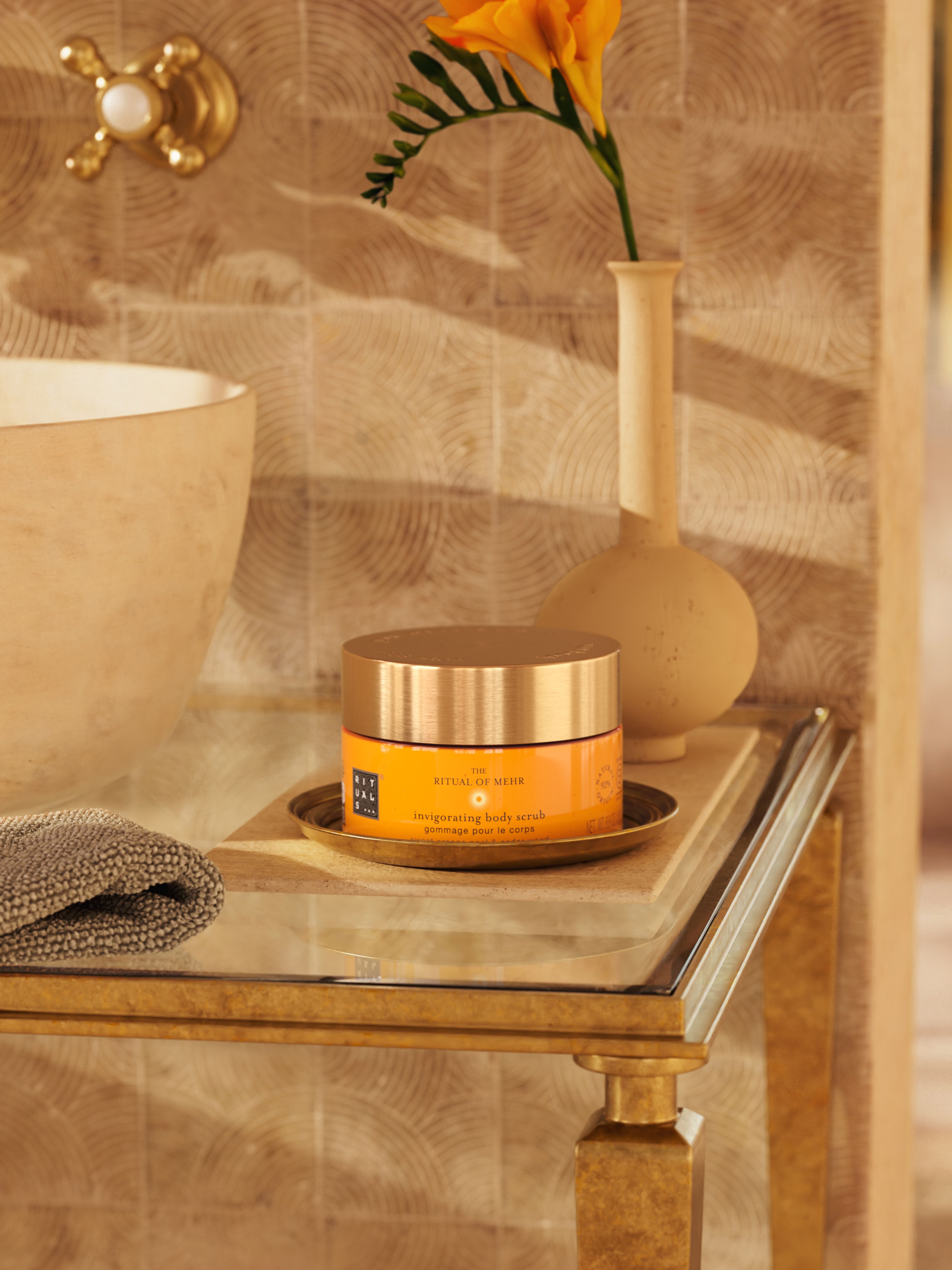 The Ritual of Mehr Body Scrub Lifestyle with Product