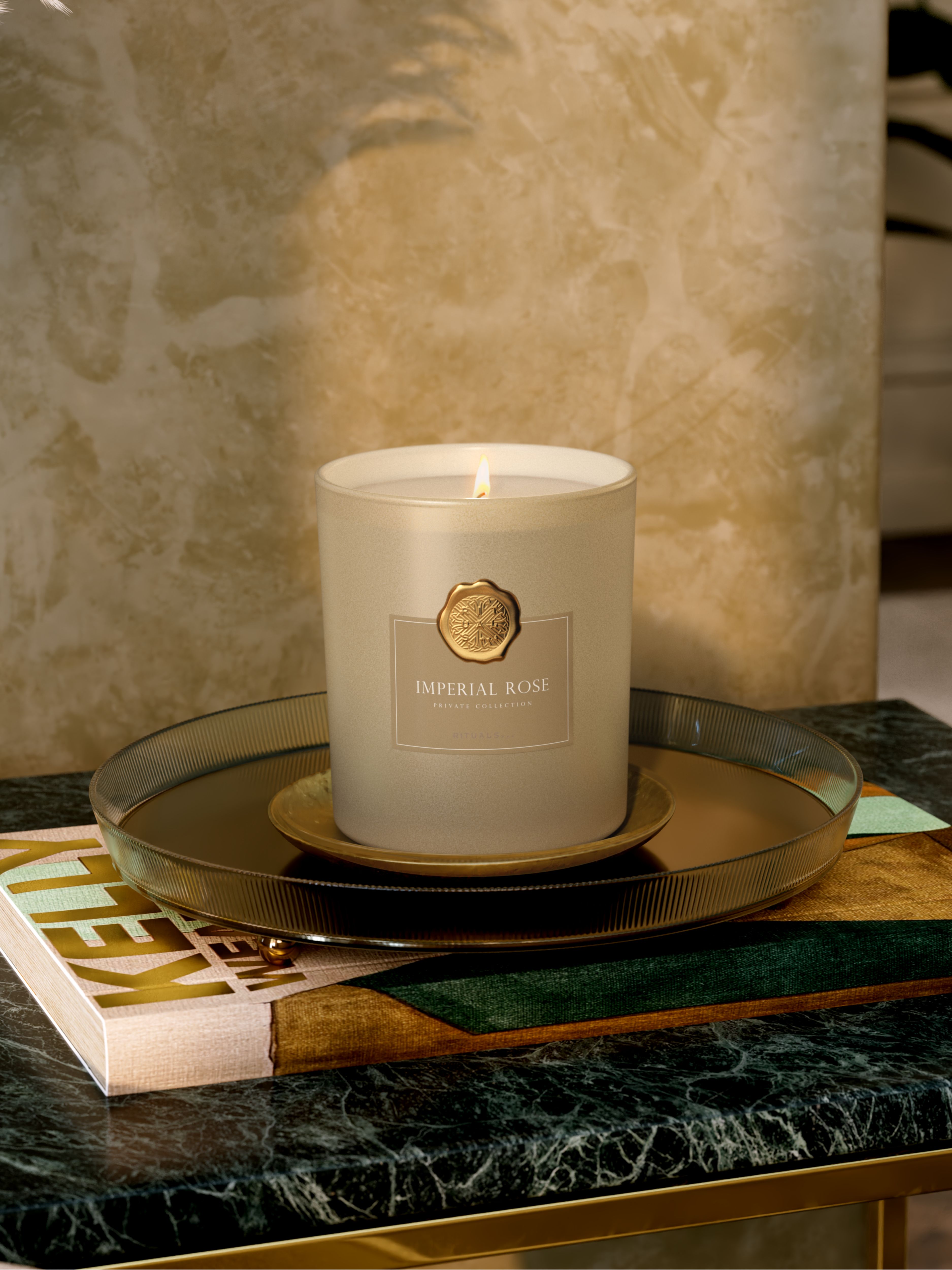 Imperial Rose Scented Candle 360g Lifestyle with Product