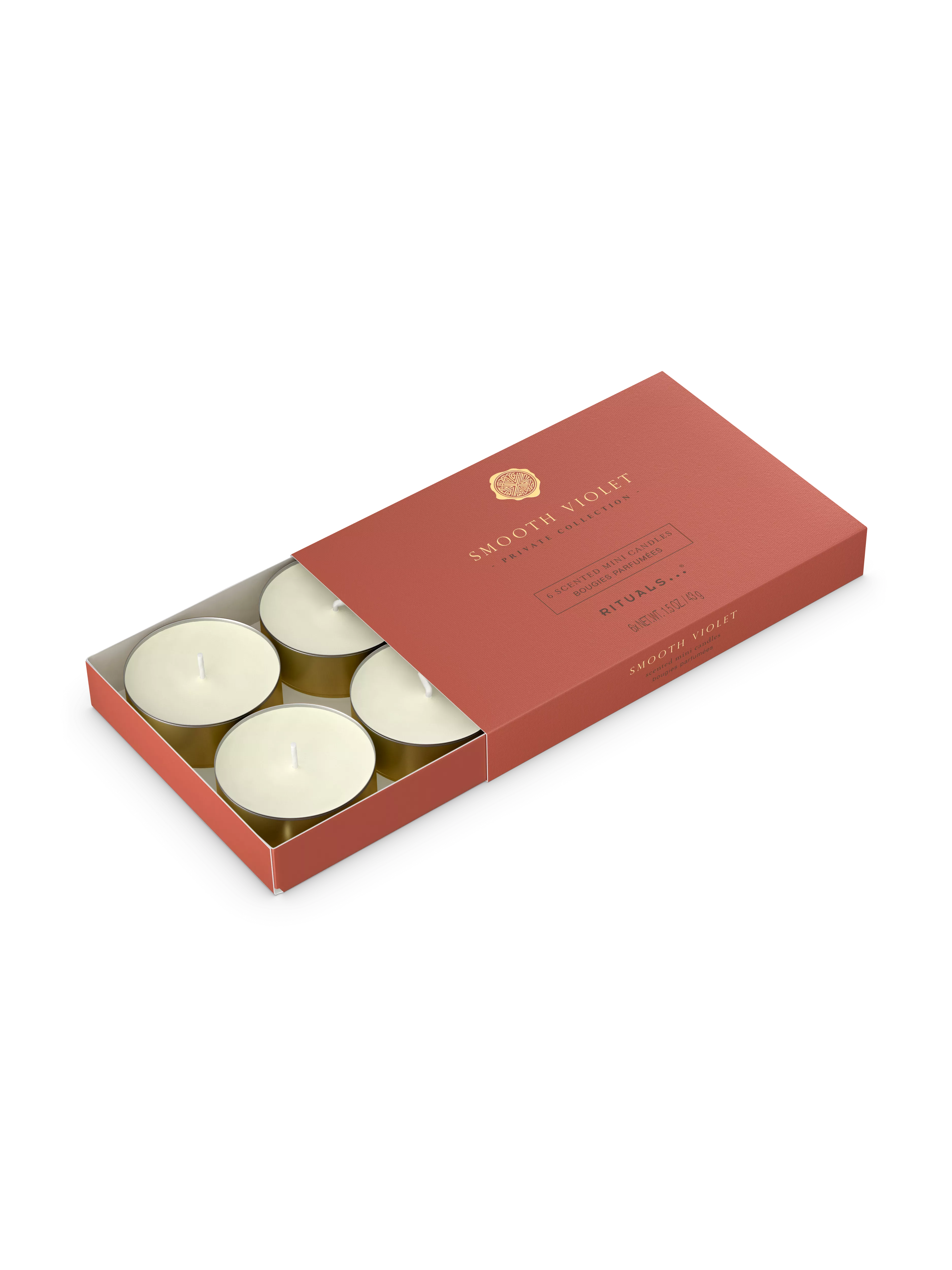 6 x eksklusive mini duftlys, Private Collection, Brown, 6 x 43 gr, RITUALS