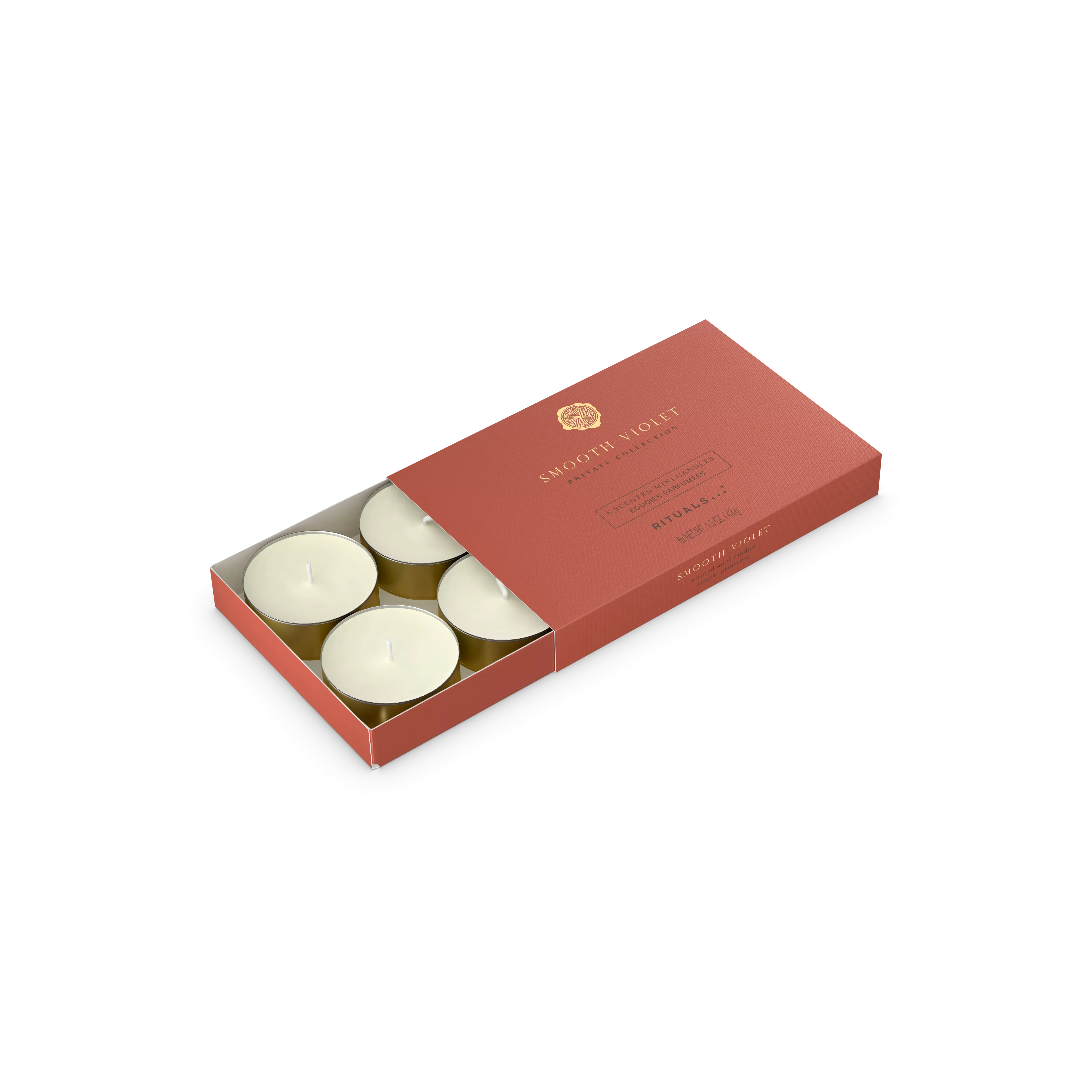 6 x eksklusive mini duftlys, Private Collection, Brown, 6 x 43 gr, RITUALS