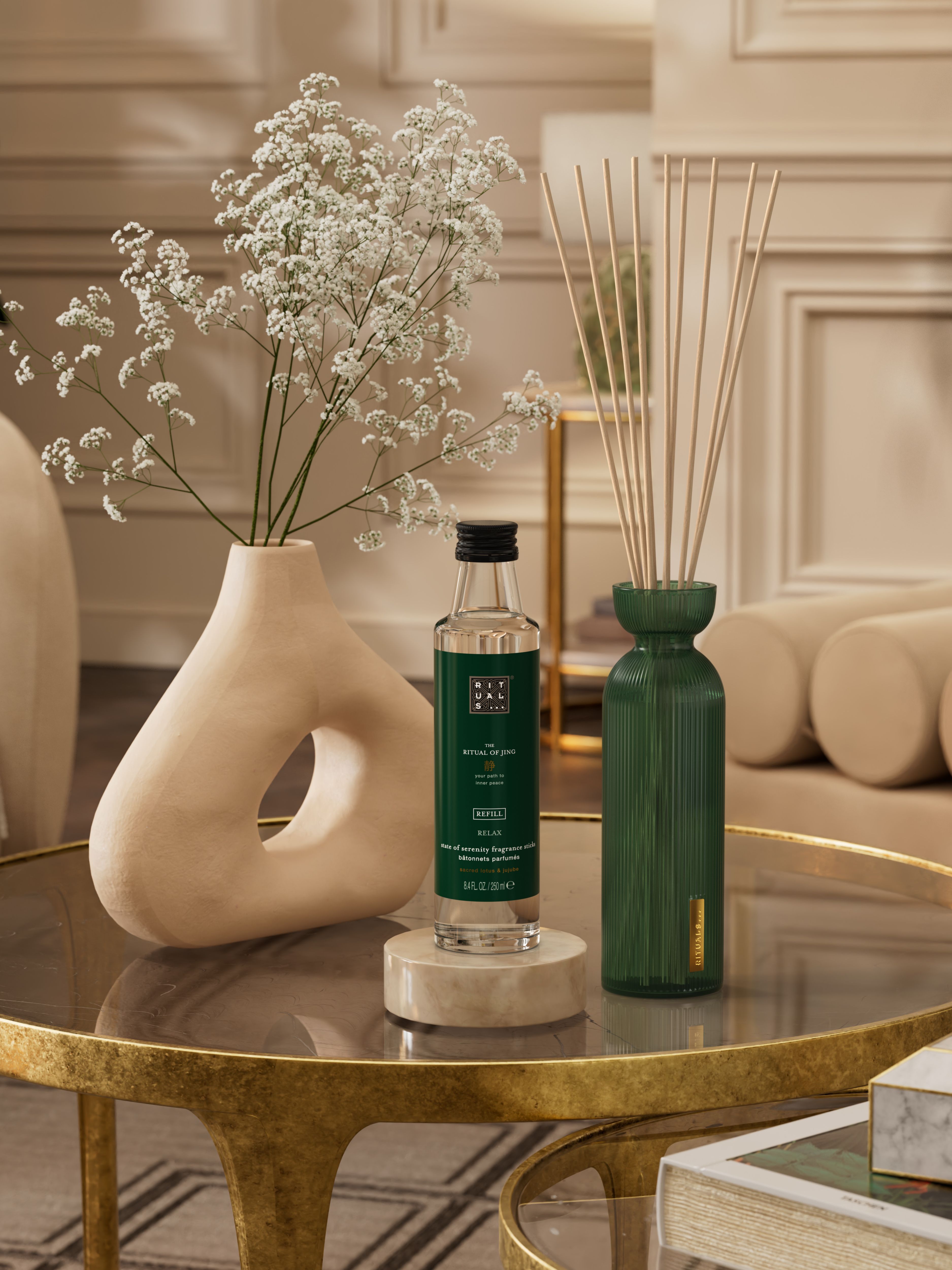 The Ritual of Jing Fragrance Sticks Refill Lifestyle with Product