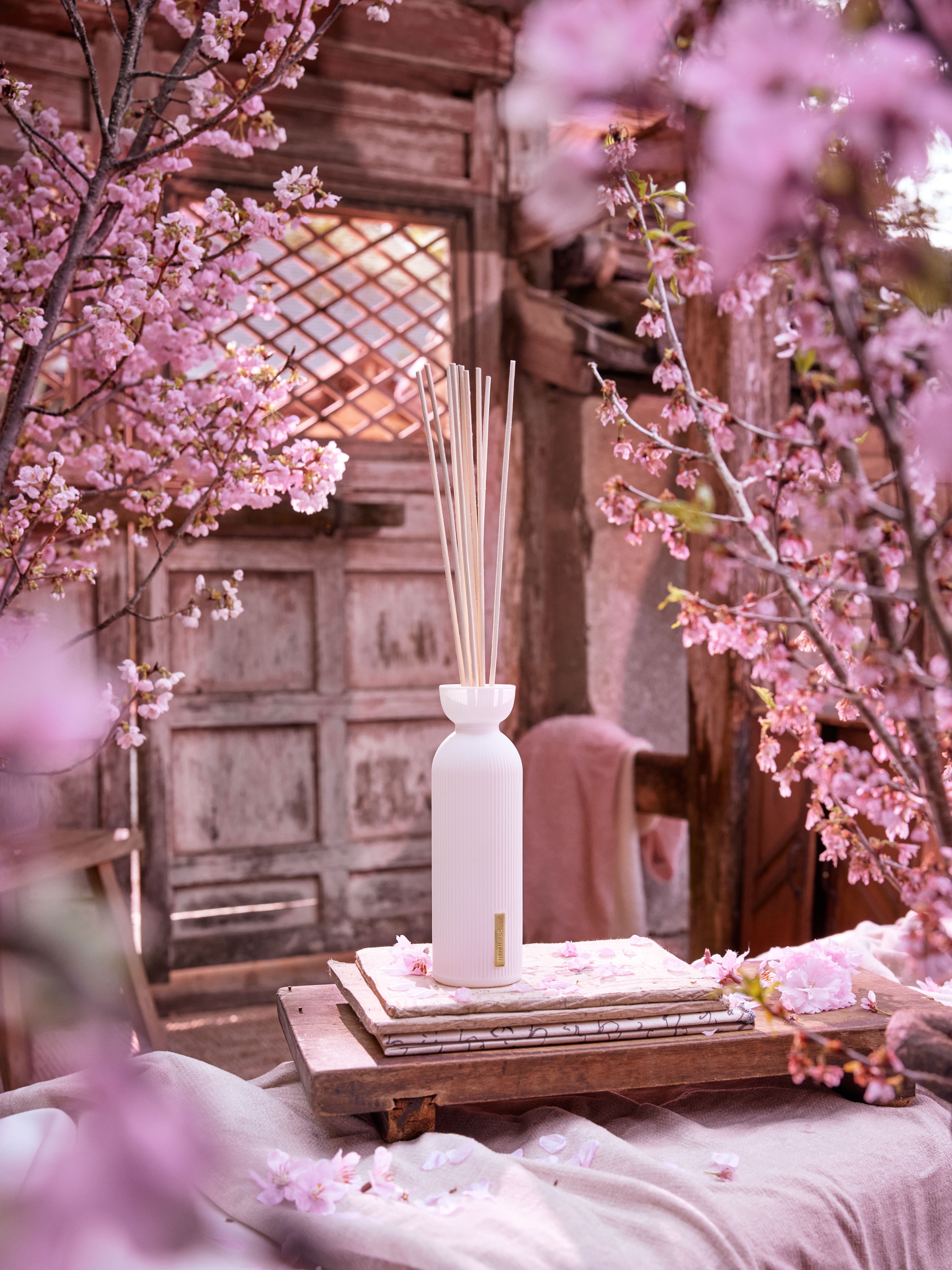 The Ritual of Sakura Fragrance Sticks 250ml Lifestyle with Product