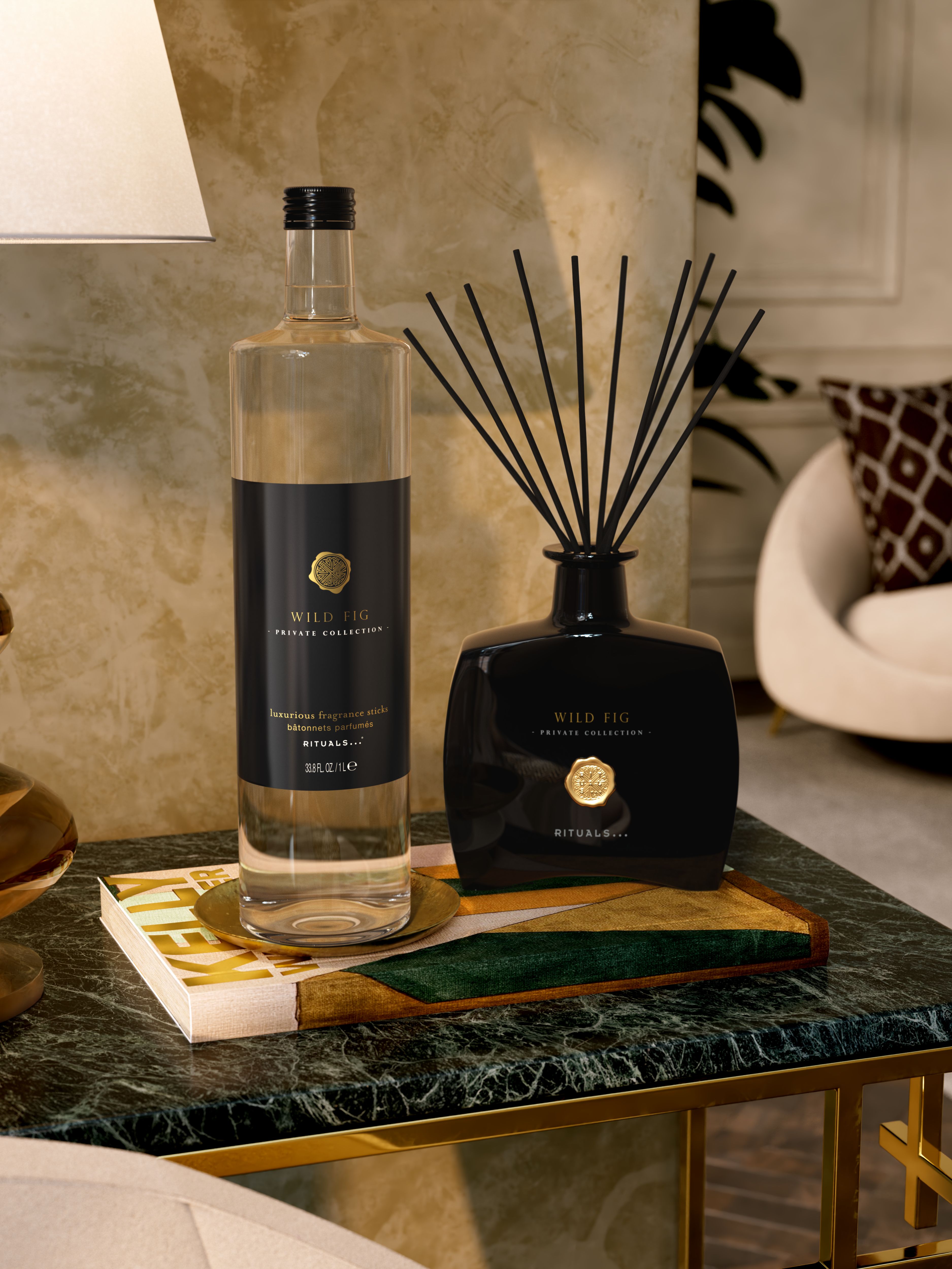Wild Fig Fragrance Sticks Refill Lifestyle with Product
