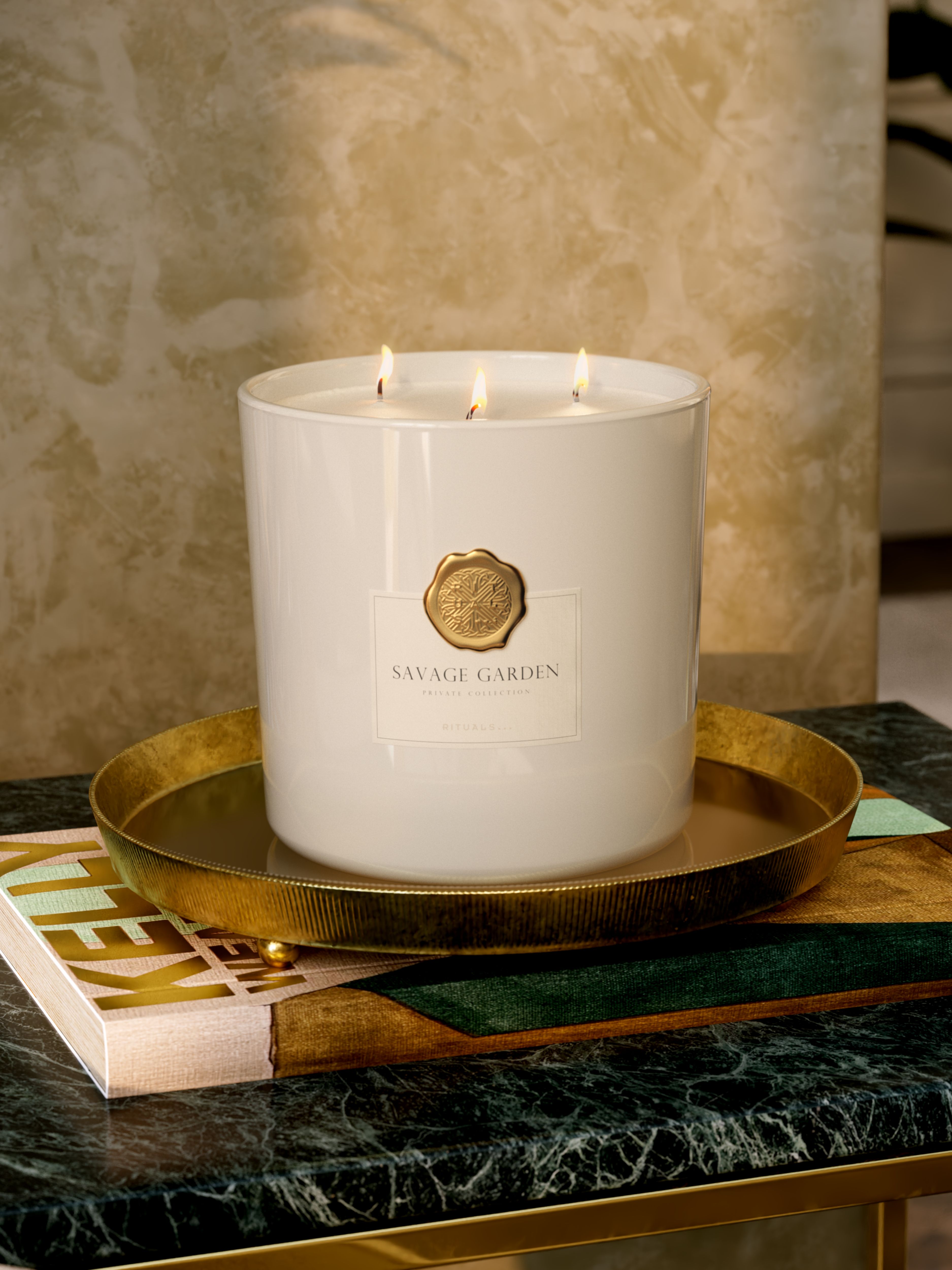 Savage Garden Scented Candle 1000g Lifestyle with Product