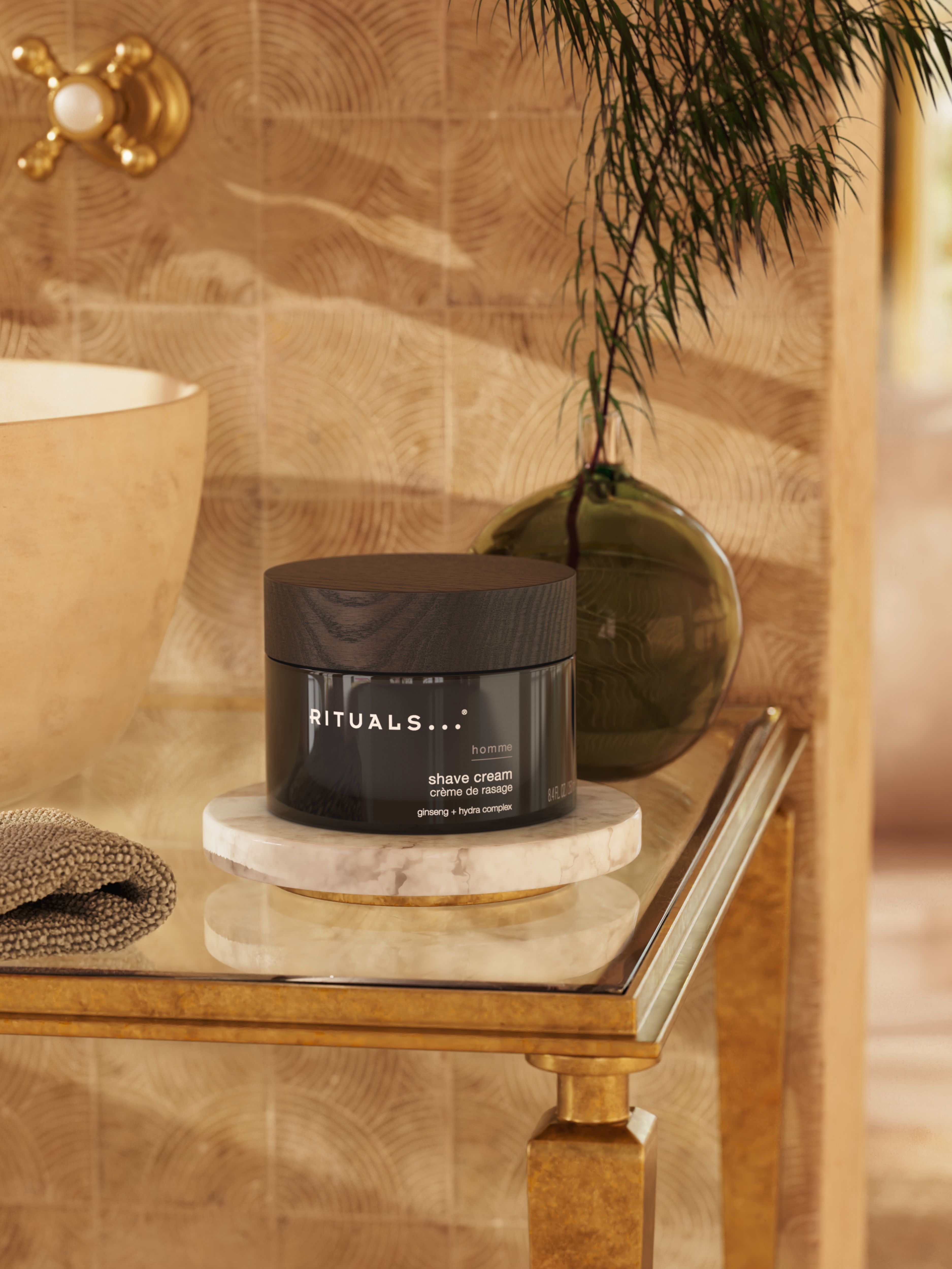 Homme Shave Cream Lifestyle with Product