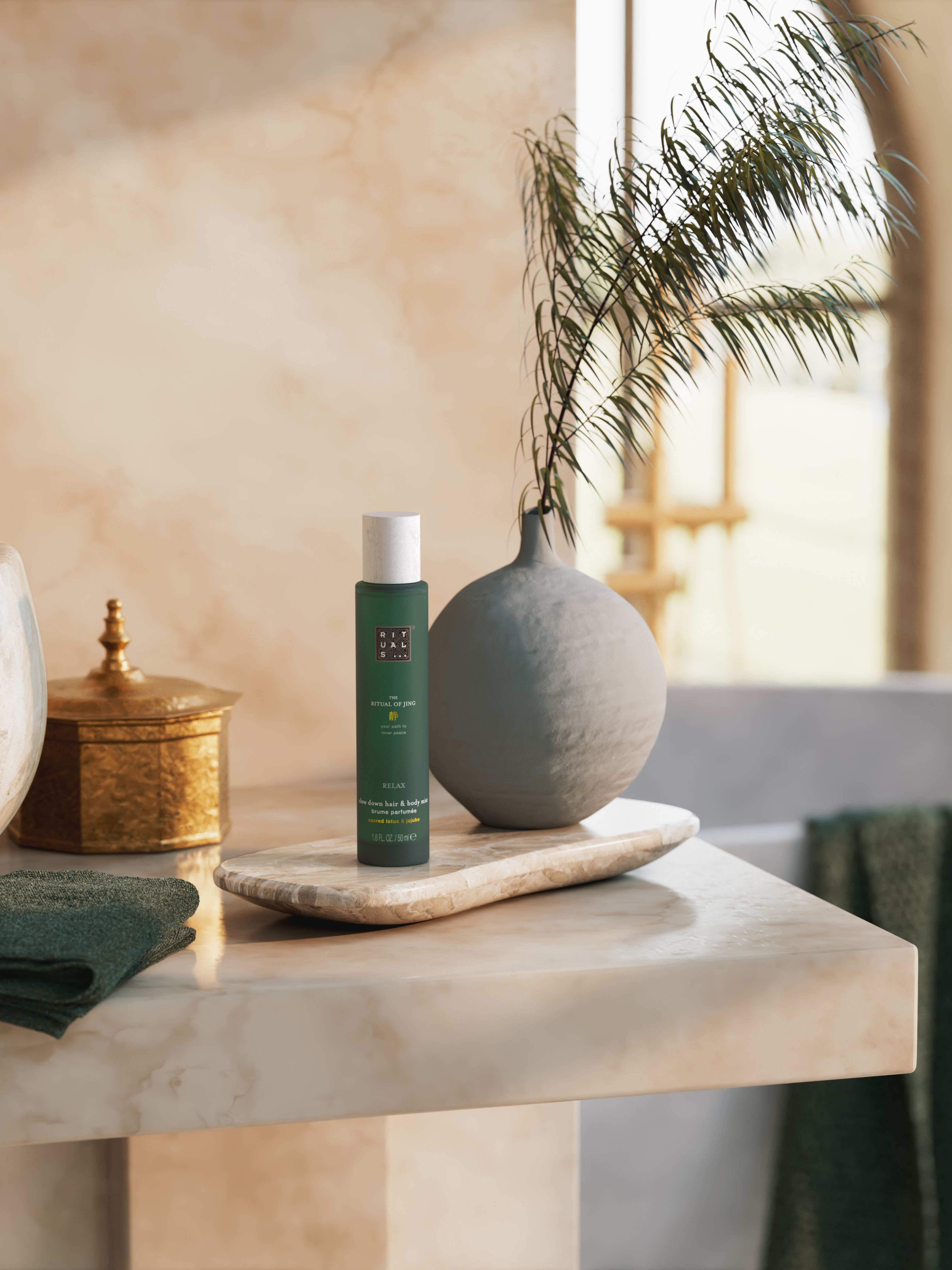 The Ritual of Jing Hair & Body Mist 50ml Lifestyle with Product