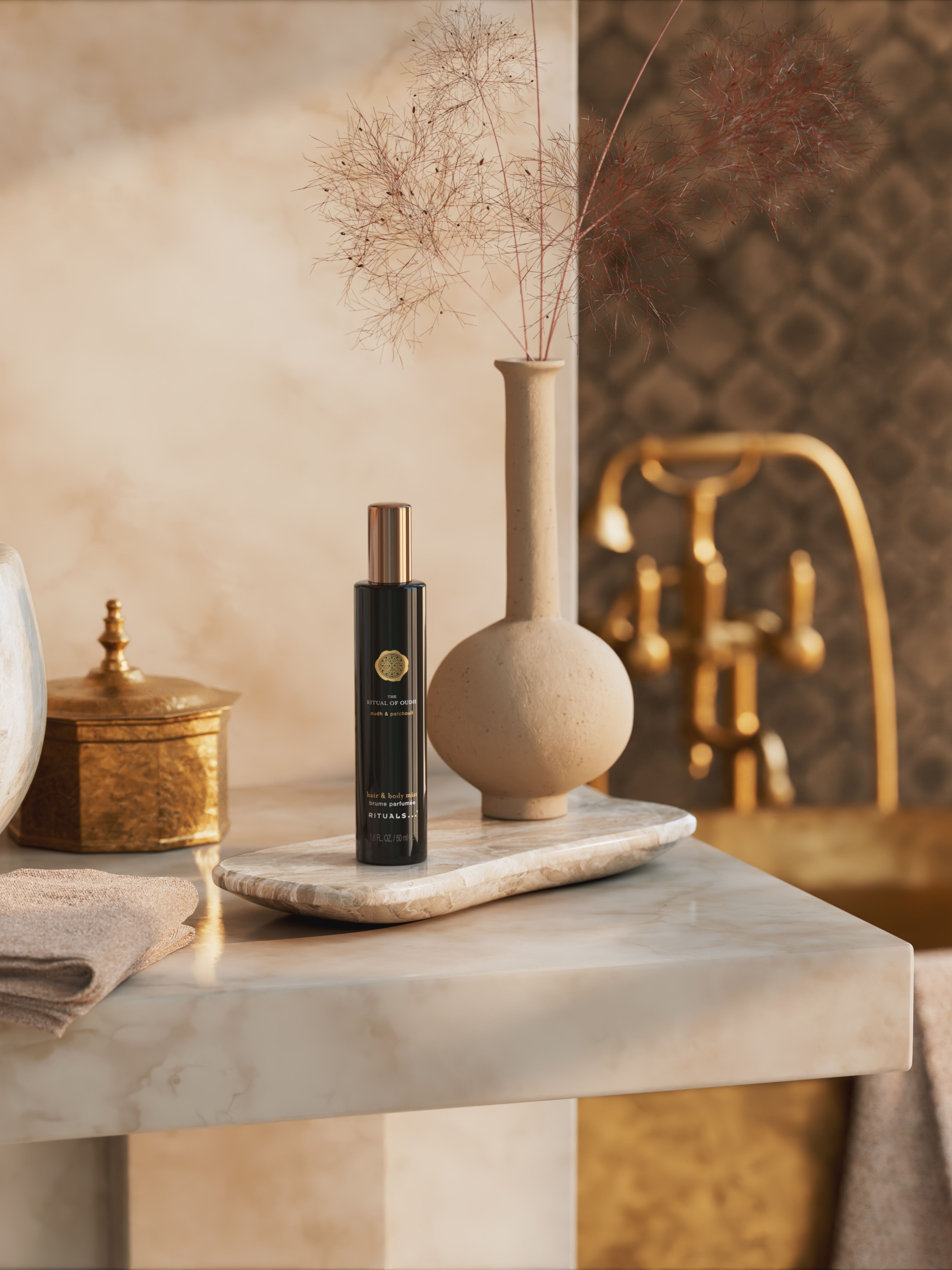 The Ritual of Oudh Hair & Body Mist Lifestyle with Product