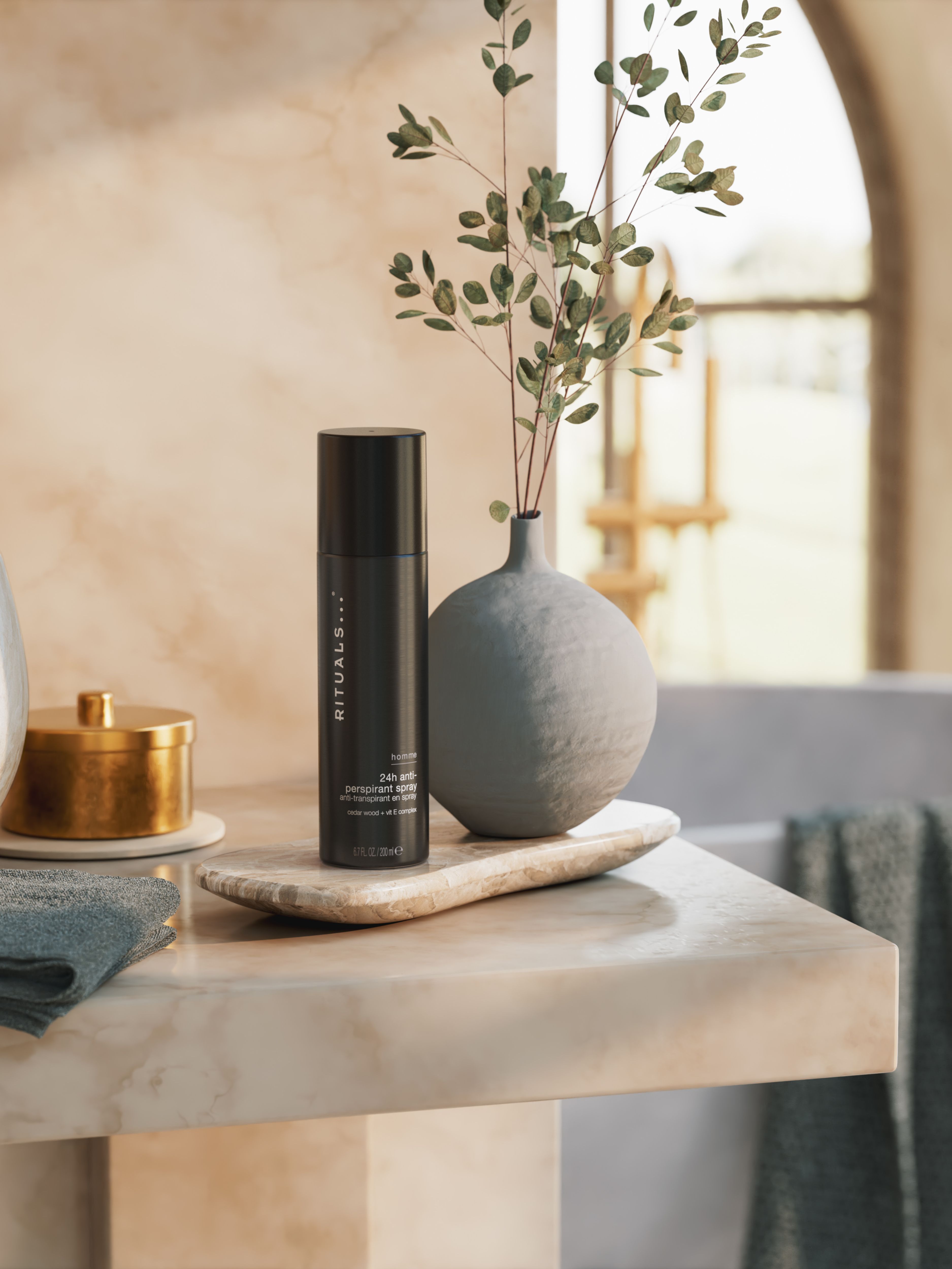 Rituals Homme 24h Anti-Perspirant Spray 200ml Lifestyle with Product