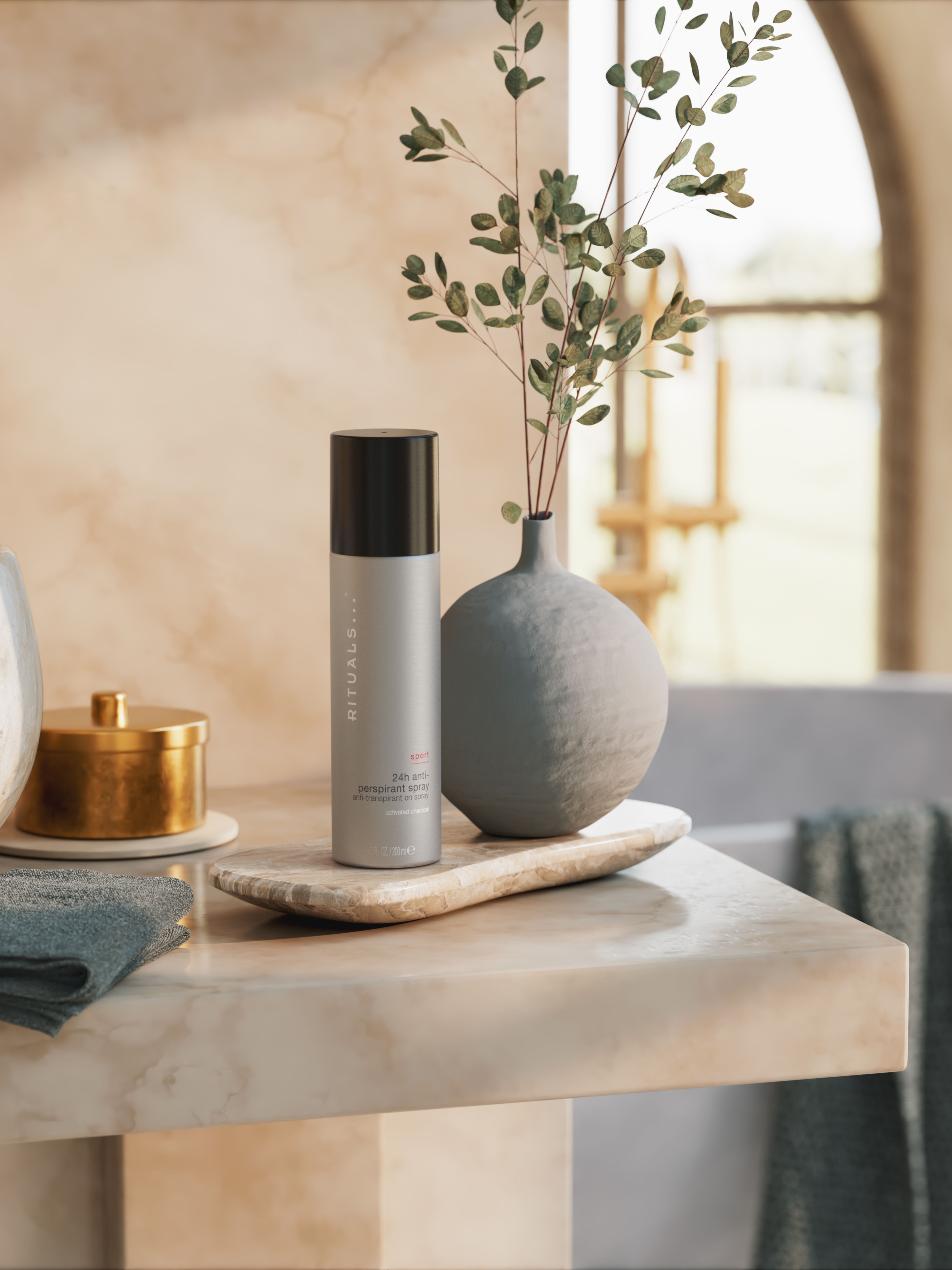 Rituals Sport 24h Anti-Perspirant Spray 200ml Lifestyle with Product