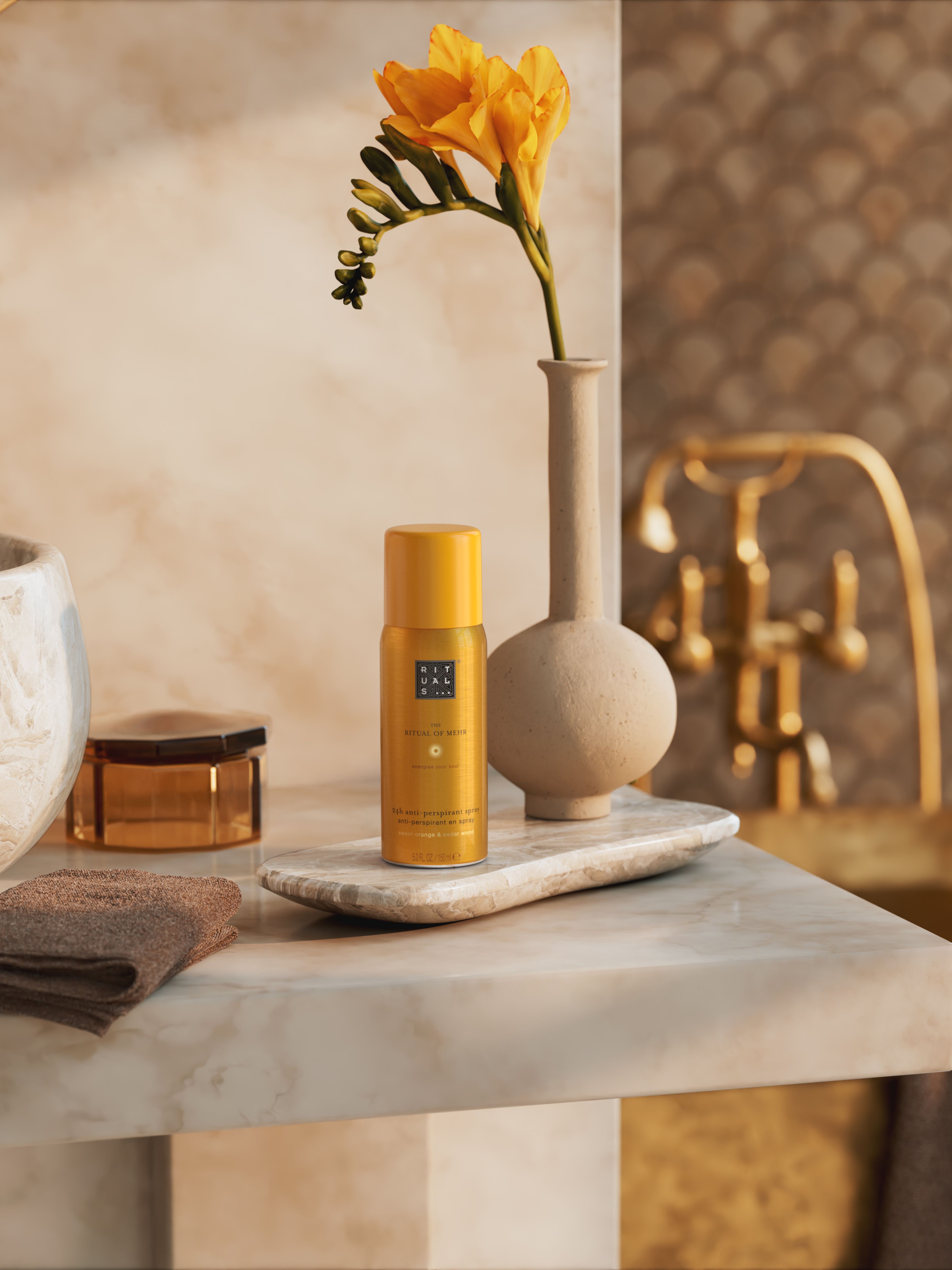 The Ritual of Mehr Anti-Perspirant Spray Lifestyle with Product