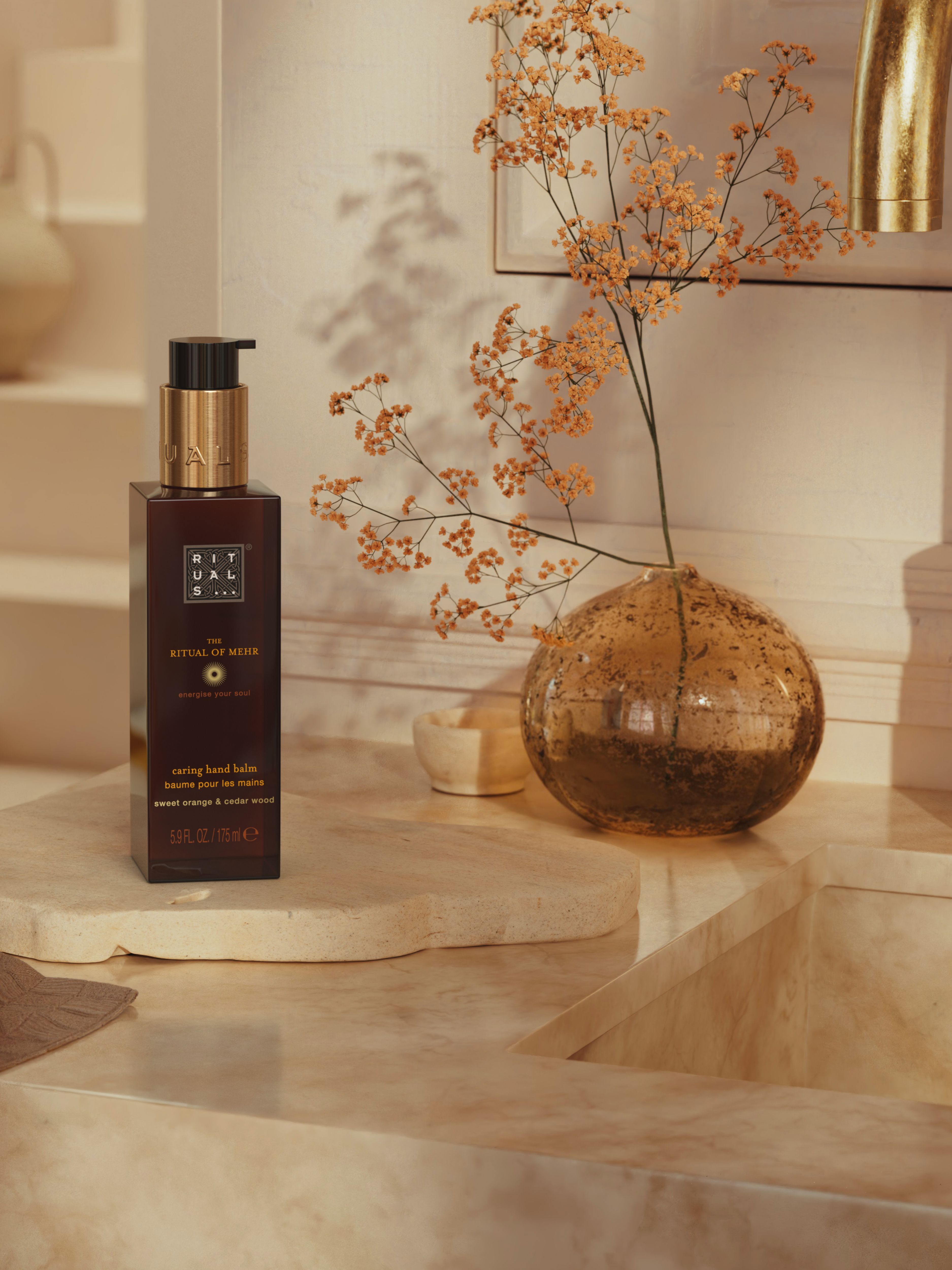 The Ritual of Mehr Hand Balm 175ml Lifestyle with Product