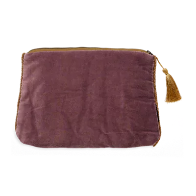 Mittelgroßer Beutel aus Baumwolle und Samt