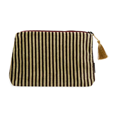 Mittelgroßer Beutel aus Baumwolle und Samt