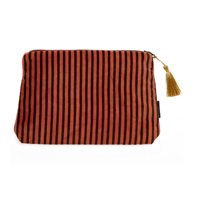 Mittelgroßer Beutel aus Baumwolle und Samt