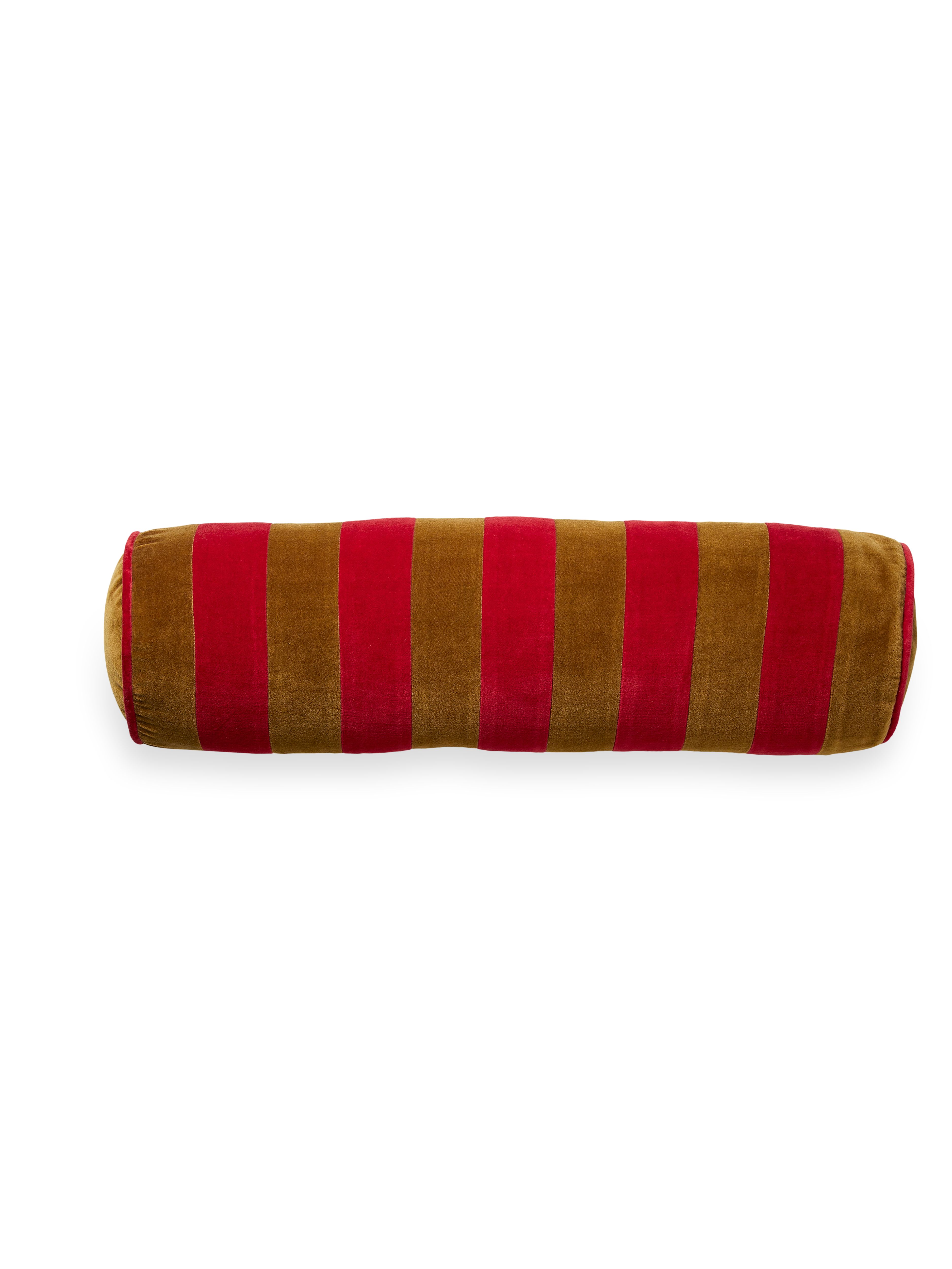 Vellore Bolster Cushion Red Stripes