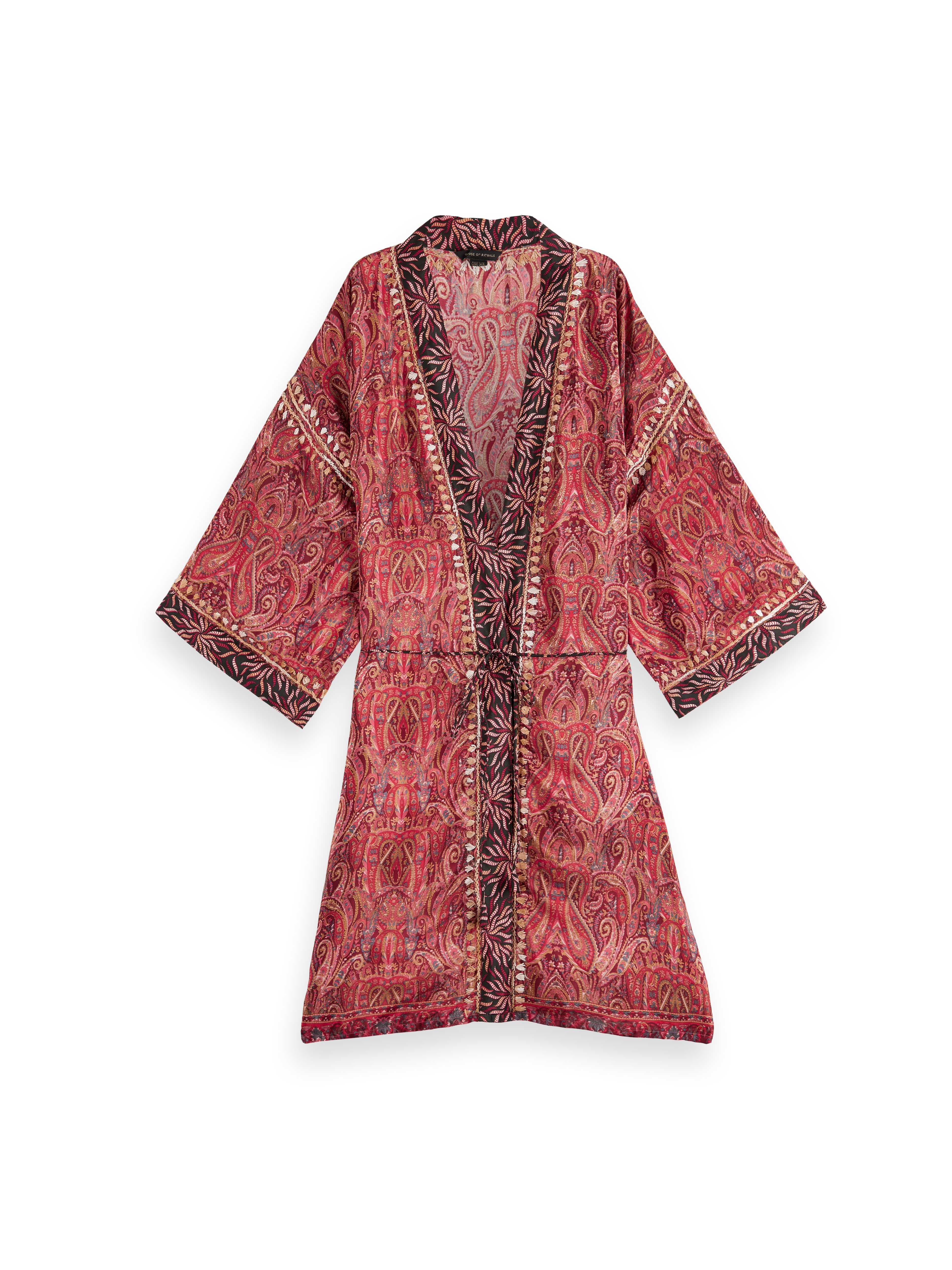 Jaypur Saree Kimono Burgundy Red
