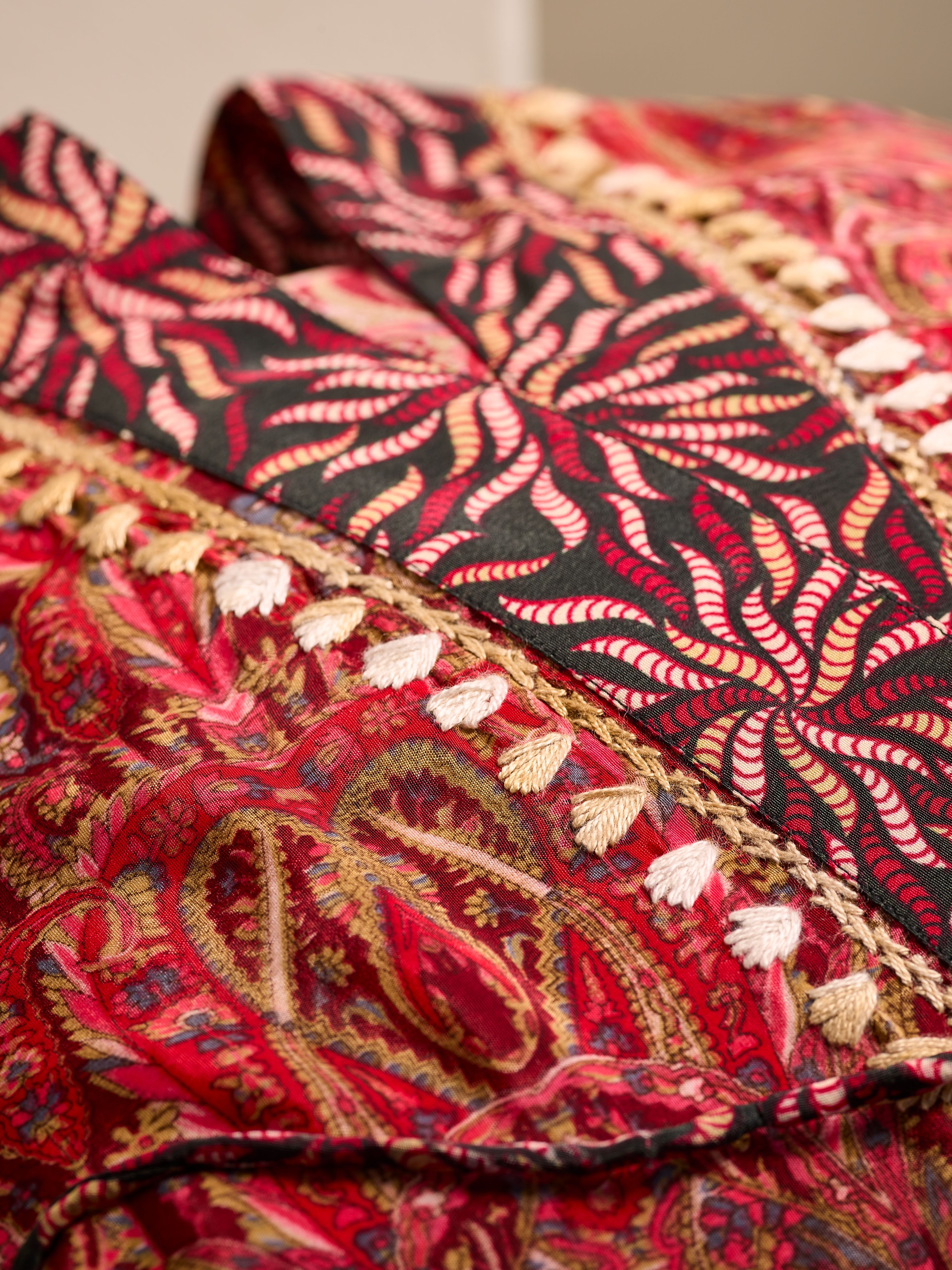 Jaypur Saree Kimono Burgundy Red Lifestyle with Product Elements